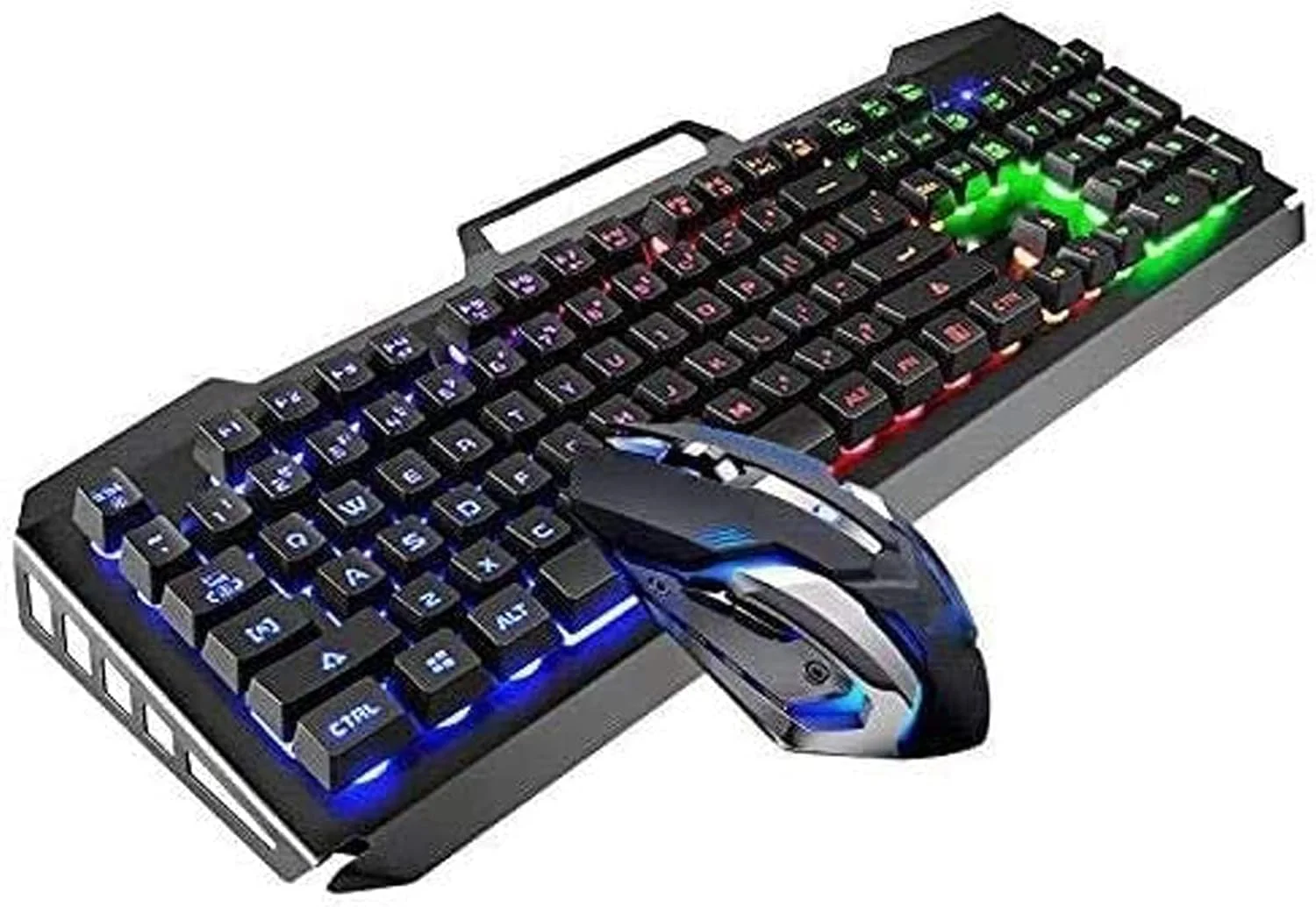 کیبورد و ماوس گیمینگ NEWNAN، کیبورد و ماوس گیمینگ سیمی با نور پس زمینه، ست ماوس گیمینگ بی صدا برای لپ تاپ کامپیوتر