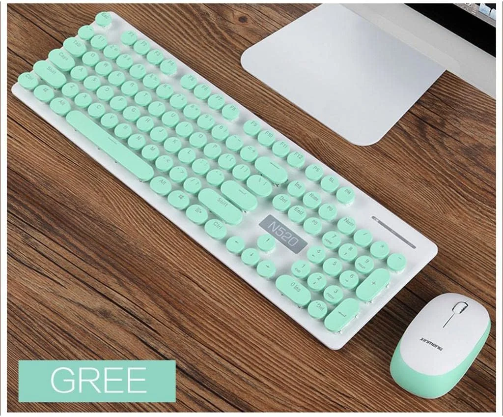 ست کیبورد و ماوس گیمینگ مکانیکی Ronyme مدل N520 با 104 کلید گرد و زیبا، اتصال 2.4 گیگاهرتز، صرفه جویی در مصرف انرژی - صورتی/676 (رنگ: مشکی) (آبی) ست کیبورد و ماوس گیمینگ مکانیکی Ronyme مدل N520 با 104 کلید گرد و زیبا، اتصال 2.4 گیگاهرتز، صرفه جویی در مصرف انرژی - صورتی/676 (رنگ: مشکی) (آبی)