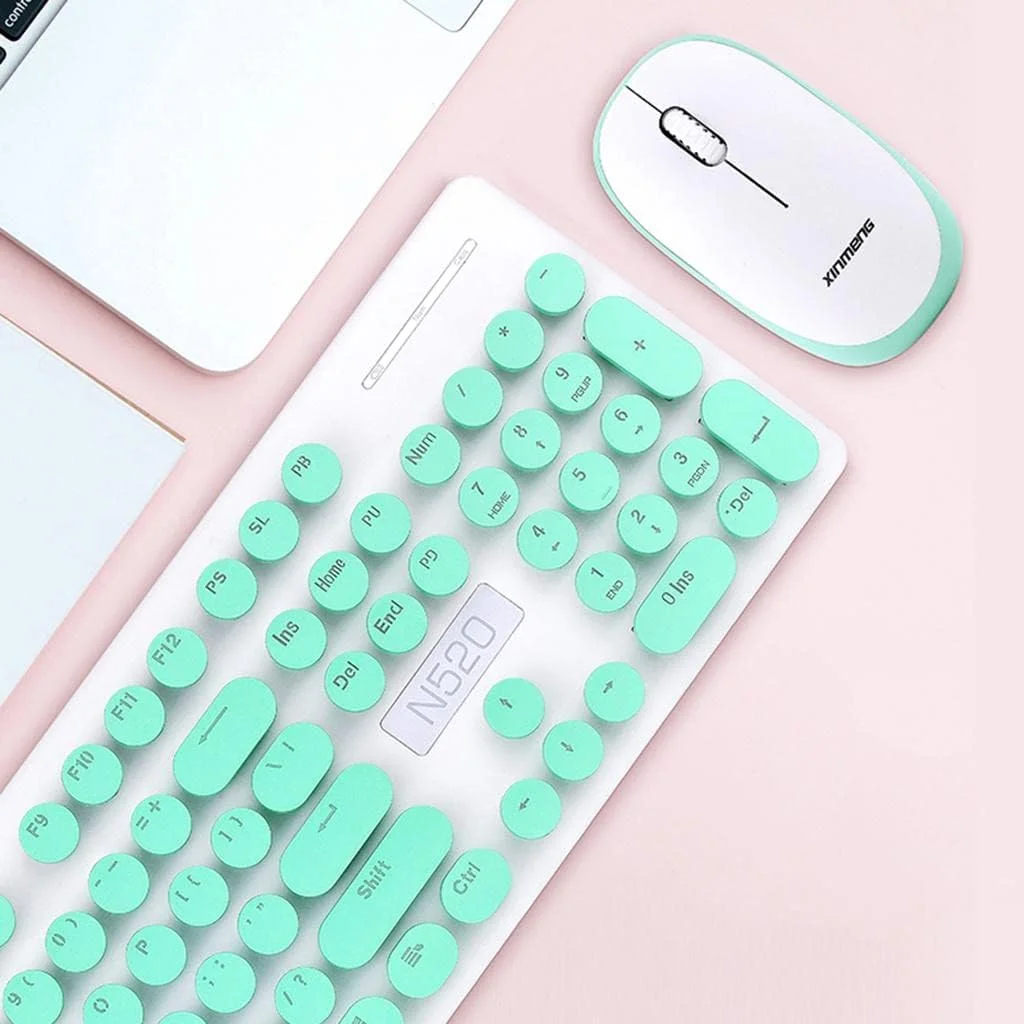 ست کیبورد و ماوس گیمینگ مکانیکی Ronyme مدل N520 با 104 کلید گرد و زیبا، اتصال 2.4 گیگاهرتز، صرفه جویی در مصرف انرژی - صورتی/676 (رنگ: مشکی) (آبی) ست کیبورد و ماوس گیمینگ مکانیکی Ronyme مدل N520 با 104 کلید گرد و زیبا، اتصال 2.4 گیگاهرتز، صرفه جویی در مصرف انرژی - صورتی/676 (رنگ: مشکی) (آبی)