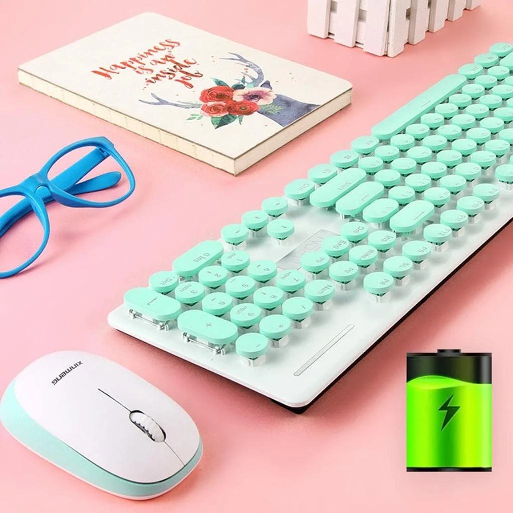 ست کیبورد و ماوس گیمینگ مکانیکی Ronyme مدل N520 با 104 کلید گرد و زیبا، اتصال 2.4 گیگاهرتز، صرفه جویی در مصرف انرژی - صورتی/676 (رنگ: مشکی) (آبی) ست کیبورد و ماوس گیمینگ مکانیکی Ronyme مدل N520 با 104 کلید گرد و زیبا، اتصال 2.4 گیگاهرتز، صرفه جویی در مصرف انرژی - صورتی/676 (رنگ: مشکی) (آبی)