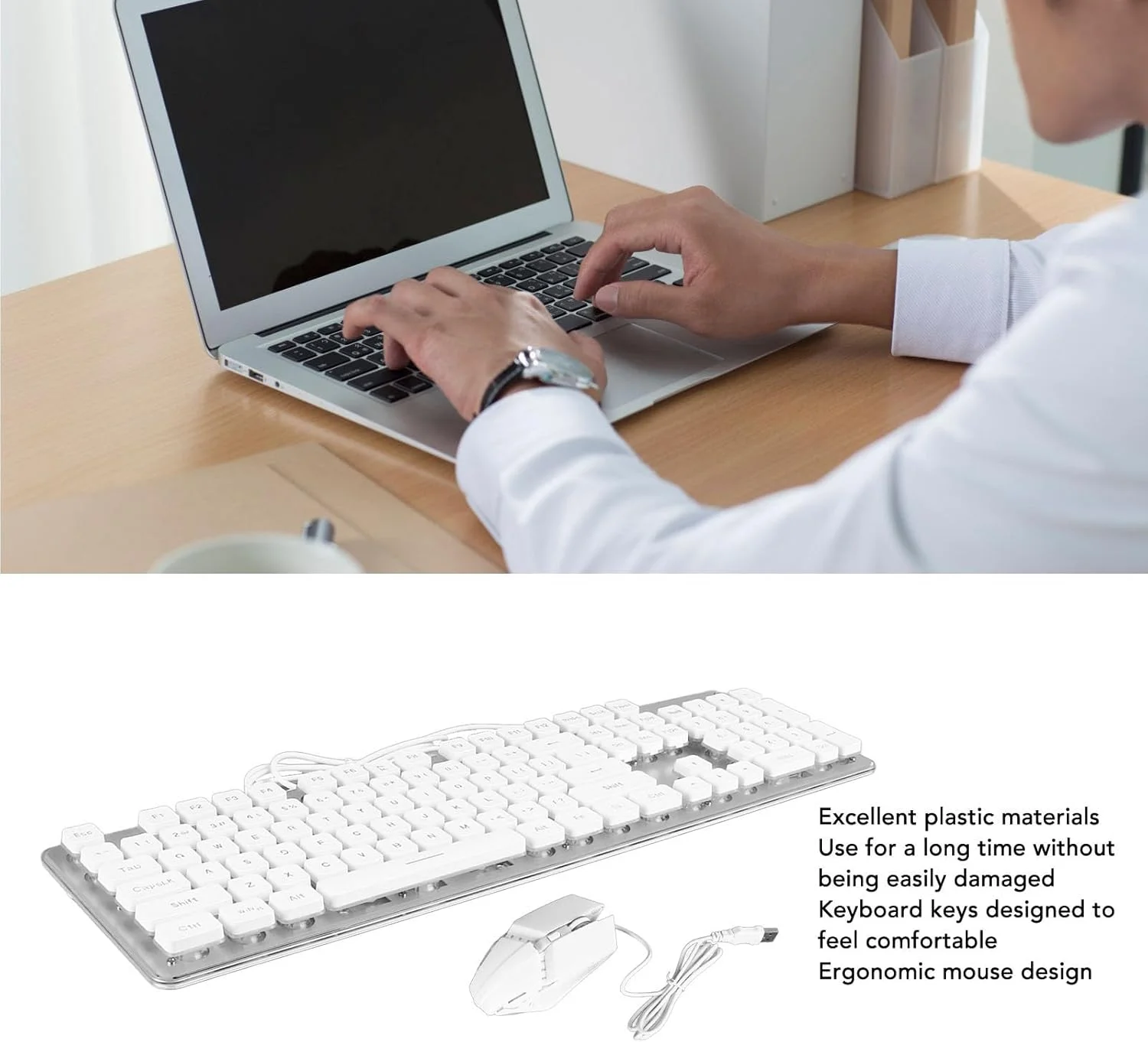 ست کیبورد و ماوس گیمینگ GOWENIC، نورهای RGB، حس مکانیکی، نور پس زمینه تک رنگ، سیمی، 104 کلید، برای کار با کامپیوتر شخصی و سرگرمی خانگی ست کیبورد و ماوس گیمینگ GOWENIC، نورهای RGB، حس مکانیکی، نور پس زمینه تک رنگ، سیمی، 104 کلید، برای کار با کامپیوتر شخصی و سرگرمی خانگی