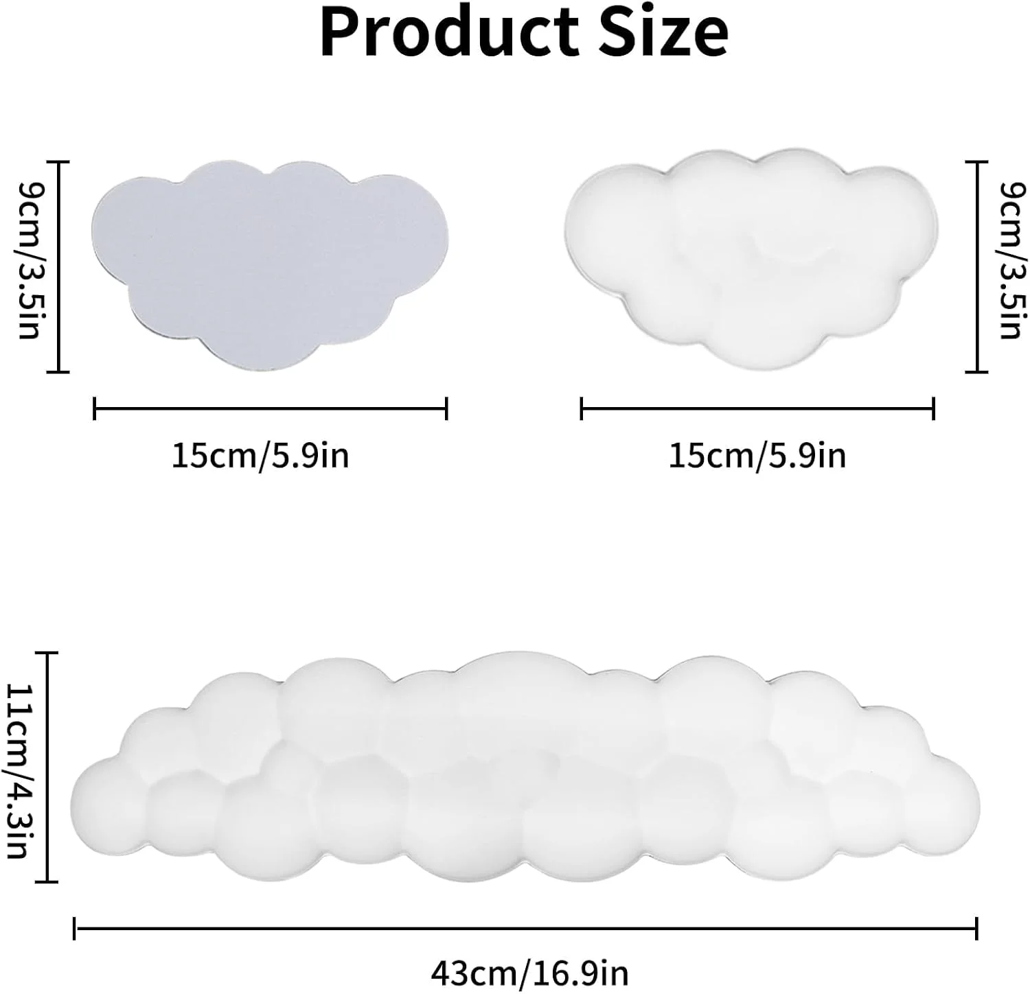 ست استراحت مچ دست کیبورد 3 در 1 Defsedar Cranviech، تسکین درد، پایه PU ضد لغزش، فوم مموری راحت، استراحتگاه بازوی زیبا برای میز کامپیوتر، بازی، دفتر کار (سفید)