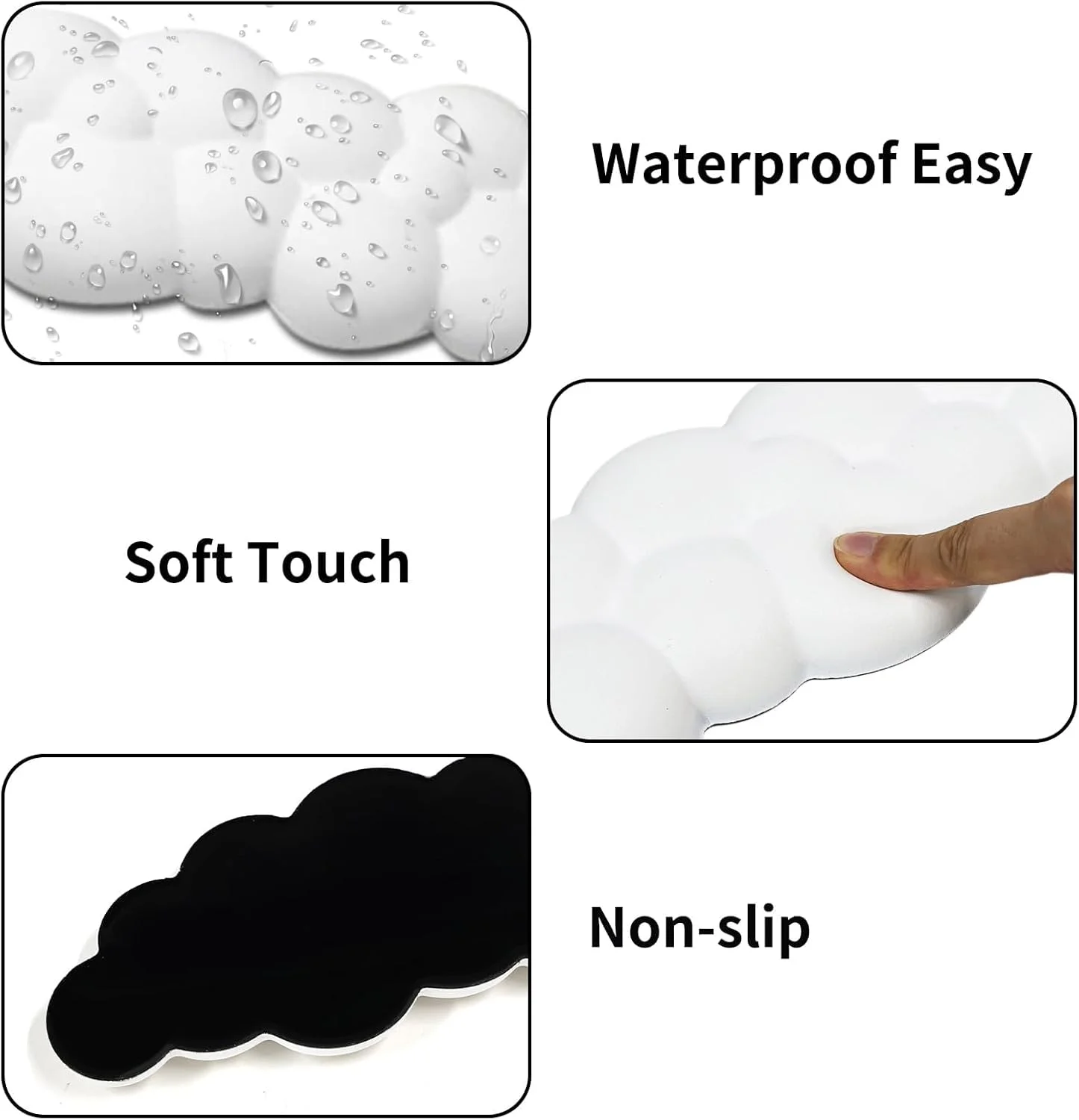 ست استراحت مچ دست کیبورد 3 در 1 Defsedar Cranviech، تسکین درد، پایه PU ضد لغزش، فوم مموری راحت، استراحتگاه بازوی زیبا برای میز کامپیوتر، بازی، دفتر کار (سفید)