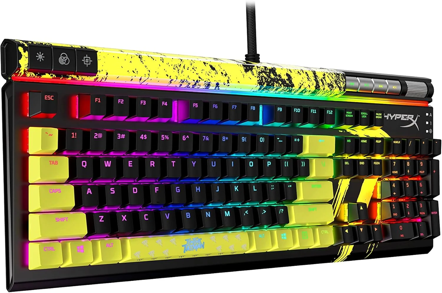 کیبورد گیمینگ مکانیکی HyperX Alloy Elite 2 نسخه TimTheTatMan با نورپردازی و شخصیسازی ماکرو قابل کنترل توسط نرمافزار، مشکی/زرد، 639P0AA#ABA، II، اندازه کامل کیبورد گیمینگ مکانیکی HyperX Alloy Elite 2 نسخه TimTheTatMan با نورپردازی و شخصیسازی ماکرو قابل کنترل توسط نرمافزار، مشکی/زرد، 639P0AA#ABA، II، اندازه کامل