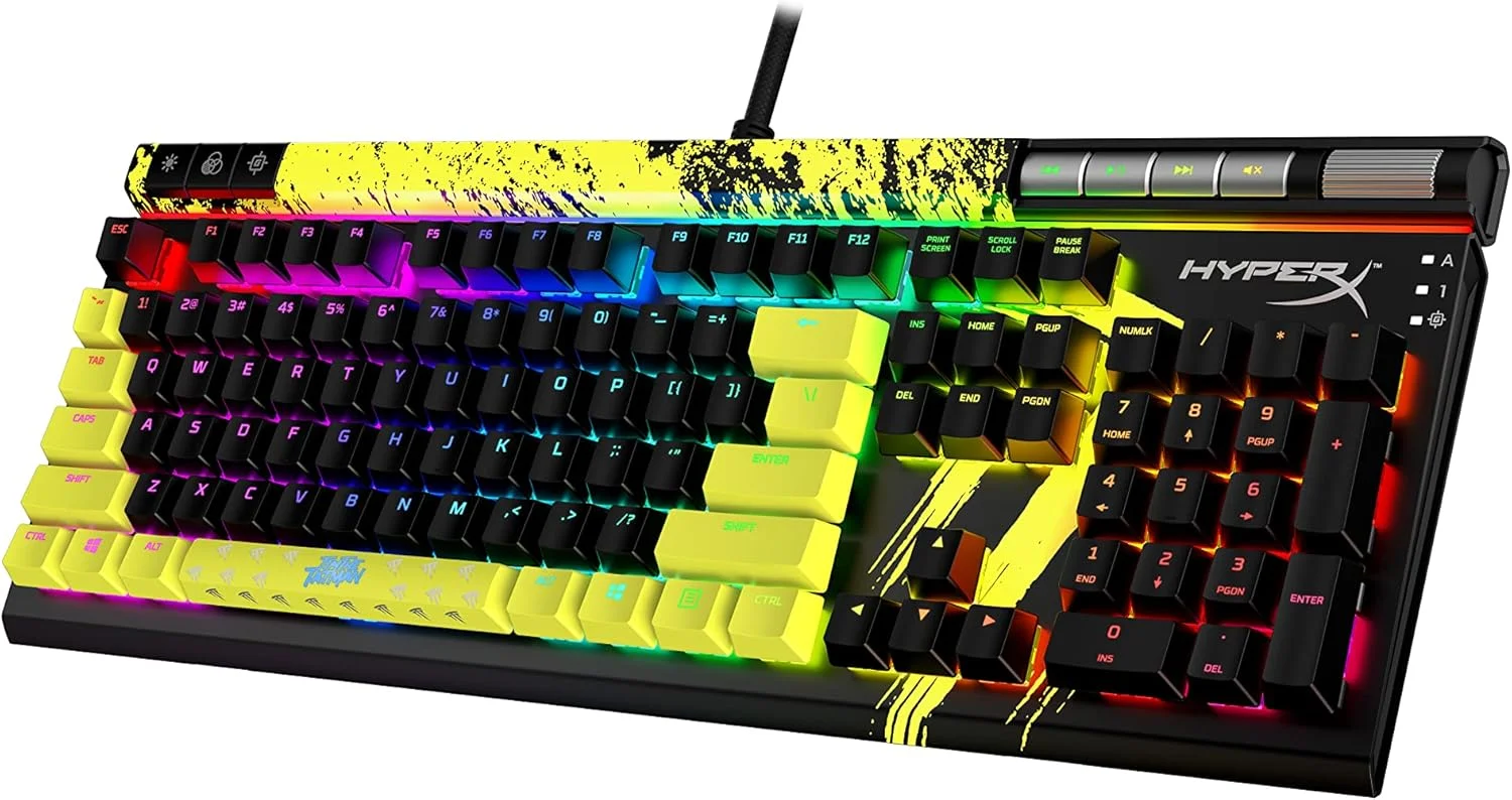 کیبورد گیمینگ مکانیکی HyperX Alloy Elite 2 نسخه TimTheTatMan با نورپردازی و شخصیسازی ماکرو قابل کنترل توسط نرمافزار، مشکی/زرد، 639P0AA#ABA، II، اندازه کامل کیبورد گیمینگ مکانیکی HyperX Alloy Elite 2 نسخه TimTheTatMan با نورپردازی و شخصیسازی ماکرو قابل کنترل توسط نرمافزار، مشکی/زرد، 639P0AA#ABA، II، اندازه کامل