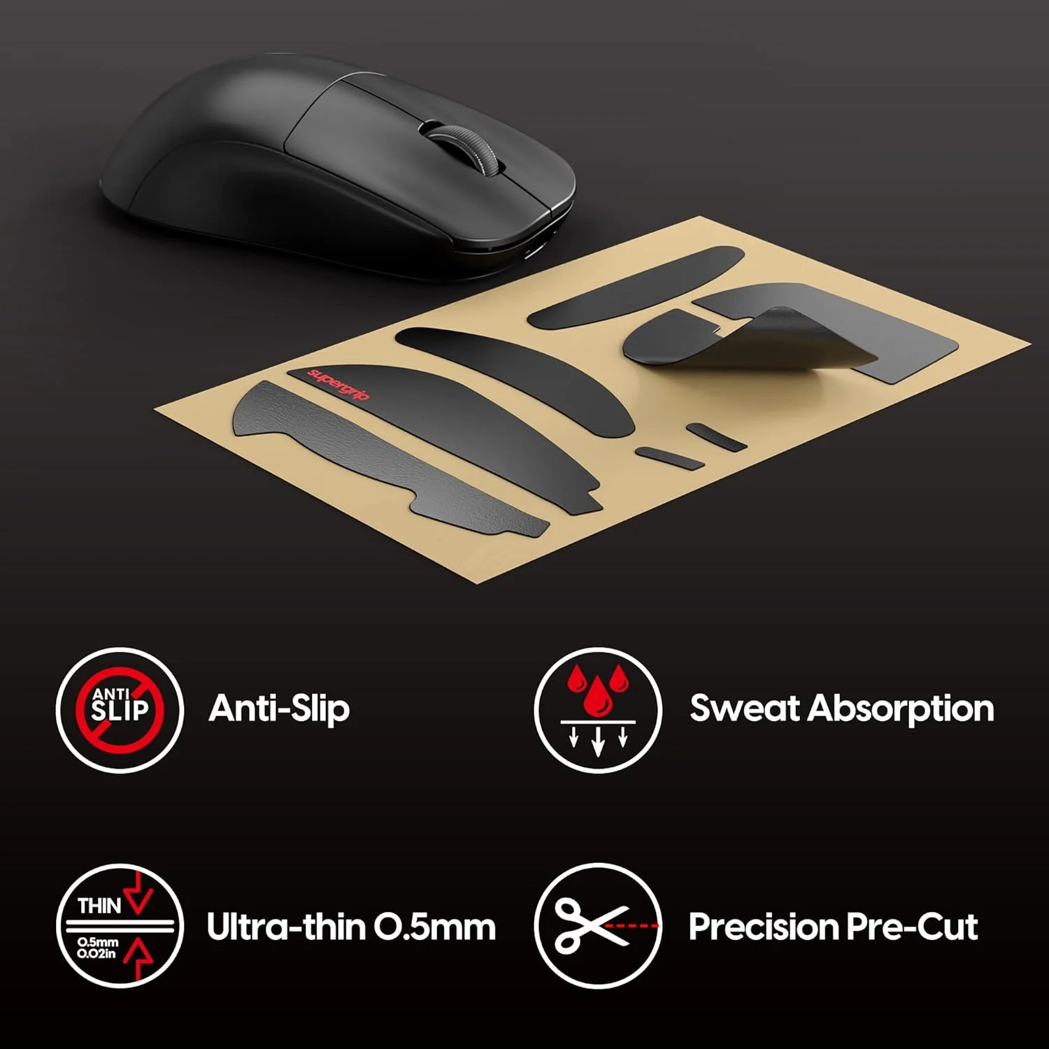 ست گریپ تیپ SUPERGRIP پالسار گیمینگ گیرز برای X2، جذب کننده عرق، عملکرد بالا، ضد لغزش، چسب 3M بدون اثر، گریپ تیپ فوق العاده نازک 0.5 میلی متر (0.02 اینچ) برای ماوس ست گریپ تیپ SUPERGRIP پالسار گیمینگ گیرز برای X2، جذب کننده عرق، عملکرد بالا، ضد لغزش، چسب 3M بدون اثر، گریپ تیپ فوق العاده نازک 0.5 میلی متر (0.02 اینچ) برای ماوس