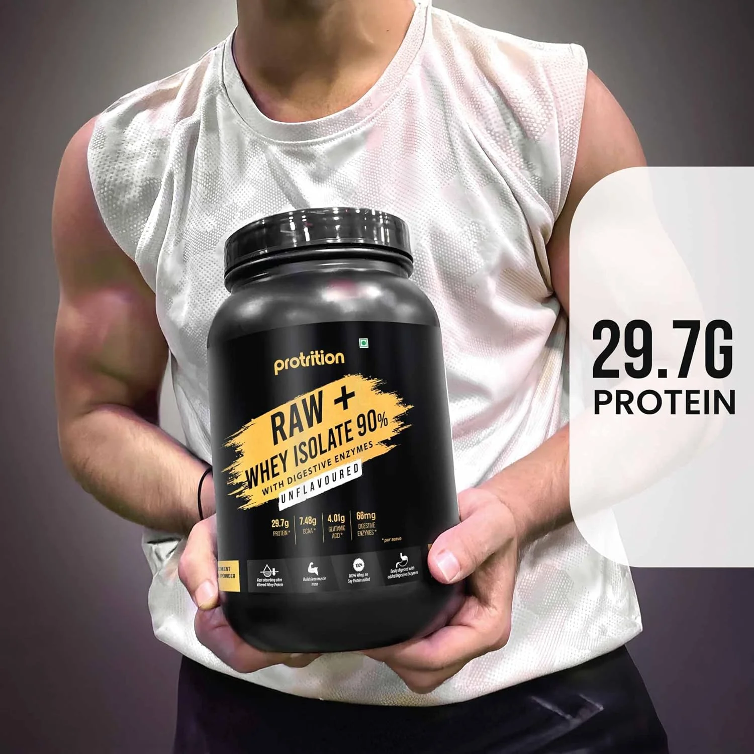 پودر پروتئین وی ایزوله خام Protrition Raw+ 90% | بدون طعم - 1 کیلوگرم (30 سروینگ) | 29.7 گرم پروتئین، 6.78 گرم BCAA در هر پیمانه | دارای آنزیم های گوارشی افزوده | رشد عضلات، قدرت و ریکاوری پودر پروتئین وی ایزوله خام Protrition Raw+ 90% | بدون طعم - 1 کیلوگرم (30 سروینگ) | 29.7 گرم پروتئین، 6.78 گرم BCAA در هر پیمانه | دارای آنزیم های گوارشی افزوده | رشد عضلات، قدرت و ریکاوری