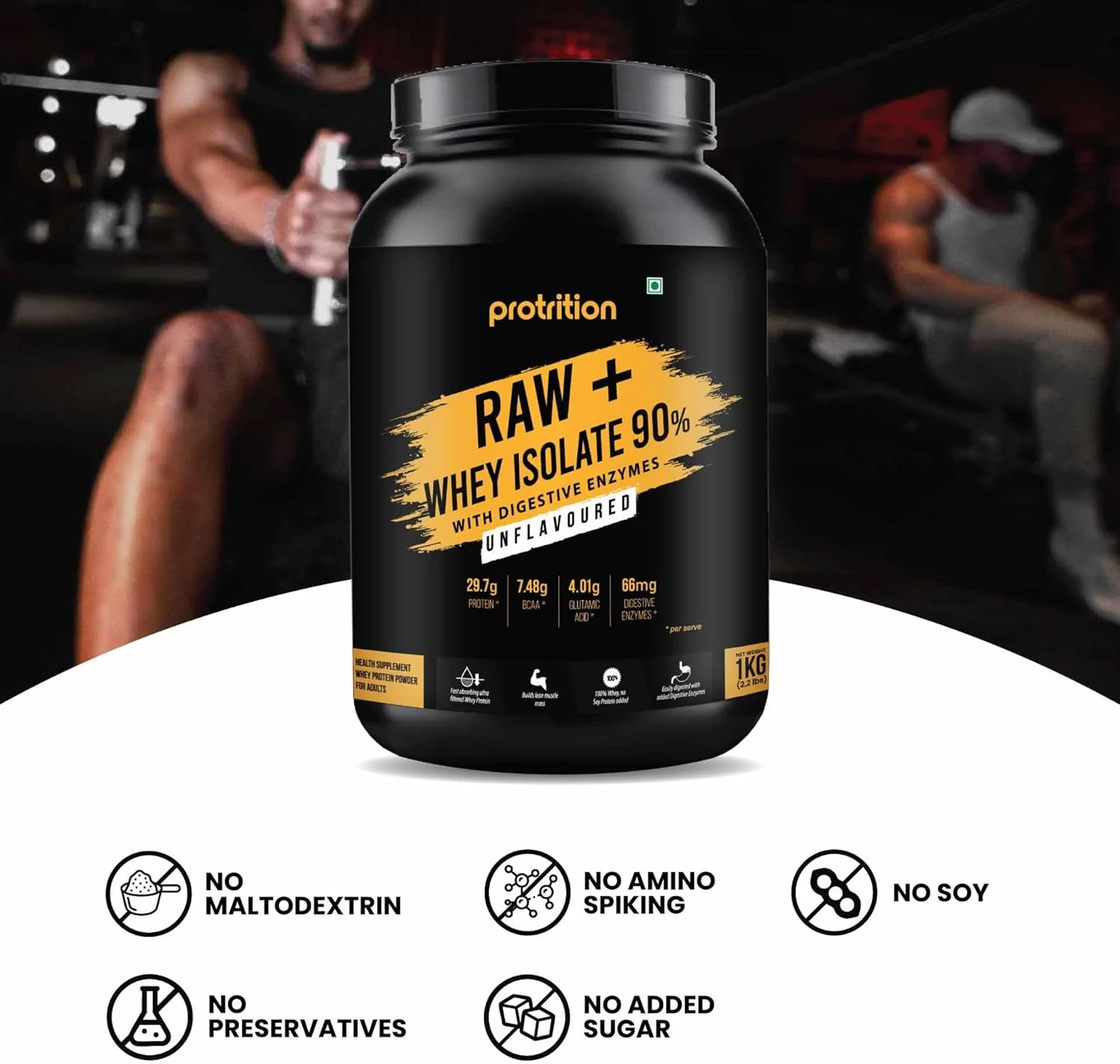 پودر پروتئین وی ایزوله خام Protrition Raw+ 90% | بدون طعم - 1 کیلوگرم (30 سروینگ) | 29.7 گرم پروتئین، 6.78 گرم BCAA در هر پیمانه | دارای آنزیم های گوارشی افزوده | رشد عضلات، قدرت و ریکاوری پودر پروتئین وی ایزوله خام Protrition Raw+ 90% | بدون طعم - 1 کیلوگرم (30 سروینگ) | 29.7 گرم پروتئین، 6.78 گرم BCAA در هر پیمانه | دارای آنزیم های گوارشی افزوده | رشد عضلات، قدرت و ریکاوری