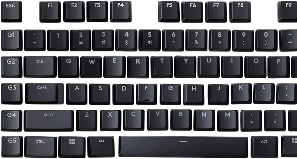 مجموعه کامل 109 عدد کلید HUYUN جایگزین برای کیبورد گیمینگ مکانیکی RGB لاجیتک G813/G815/G913/G915 TKL مشکی مجموعه کامل 109 عدد کلید HUYUN جایگزین برای کیبورد گیمینگ مکانیکی RGB لاجیتک G813/G815/G913/G915 TKL مشکی