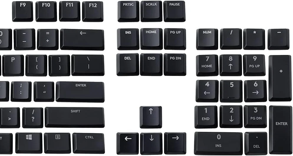 مجموعه کامل 109 عدد کلید HUYUN جایگزین برای کیبورد گیمینگ مکانیکی RGB لاجیتک G813/G815/G913/G915 TKL مشکی مجموعه کامل 109 عدد کلید HUYUN جایگزین برای کیبورد گیمینگ مکانیکی RGB لاجیتک G813/G815/G913/G915 TKL مشکی