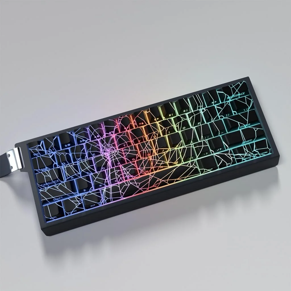 ست کیکپ طرح تار عنکبوت PBT اورجینال 64/74 کلید حکاکی شده جانبی کیکپ های شفاف برای کیبوردهای مکانیکی گیمینگ ست کیکپ طرح تار عنکبوت PBT اورجینال 64/74 کلید حکاکی شده جانبی کیکپ های شفاف برای کیبوردهای مکانیکی گیمینگ