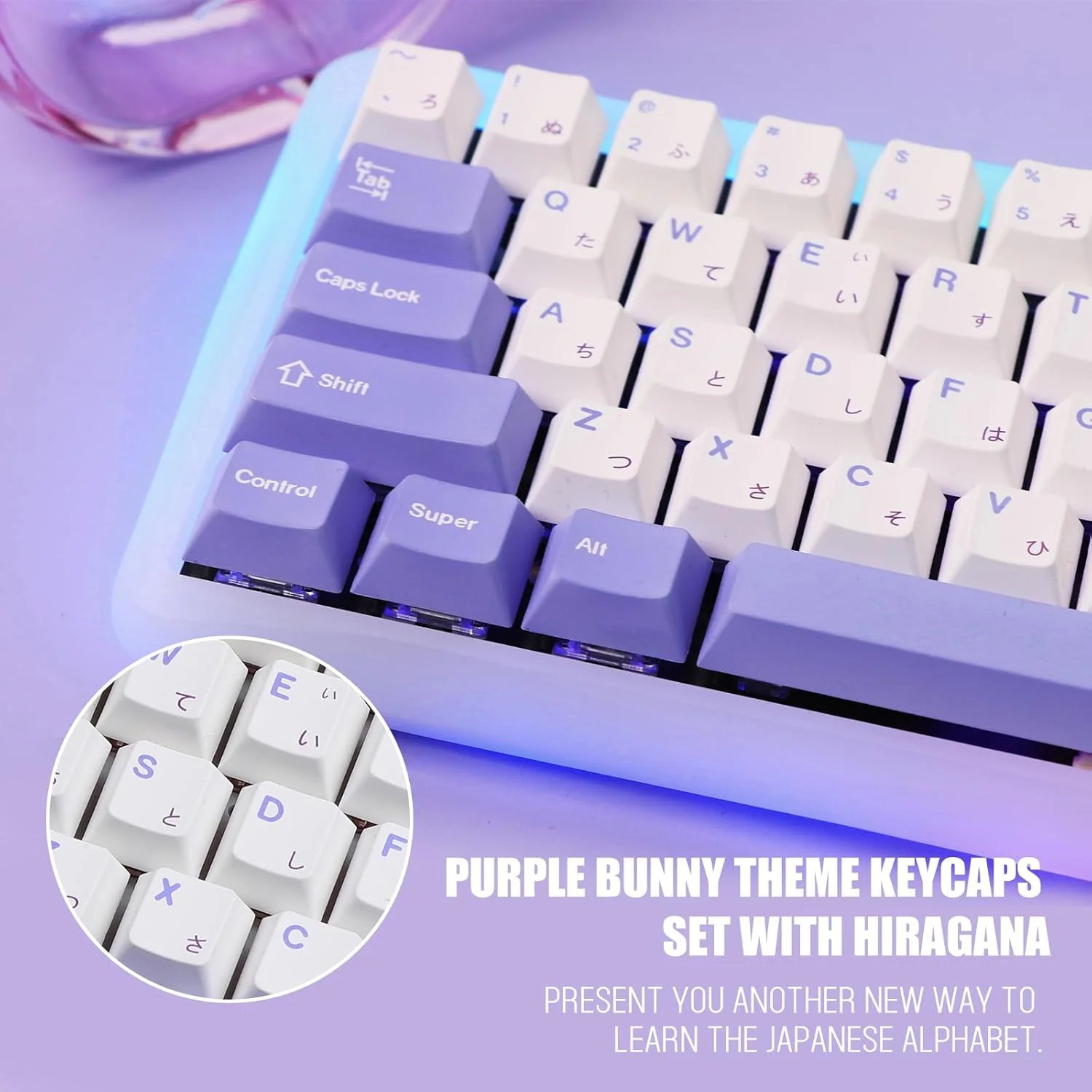 ست کلیدهای کیبورد 134 عددی EPOMAKER Bunny با پروفایل Cherry و جنس PBT Dye Sublimation، مناسب برای کیبوردهای گیمینگ مکانیکی، سازگار با ساختار Cherry Gateron Kailh Otemu MX