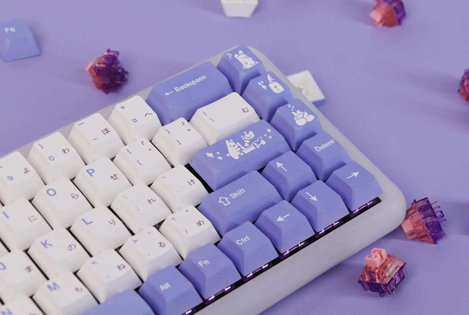 ست کلیدهای کیبورد 134 عددی EPOMAKER Bunny با پروفایل Cherry و جنس PBT Dye Sublimation، مناسب برای کیبوردهای گیمینگ مکانیکی، سازگار با ساختار Cherry Gateron Kailh Otemu MX