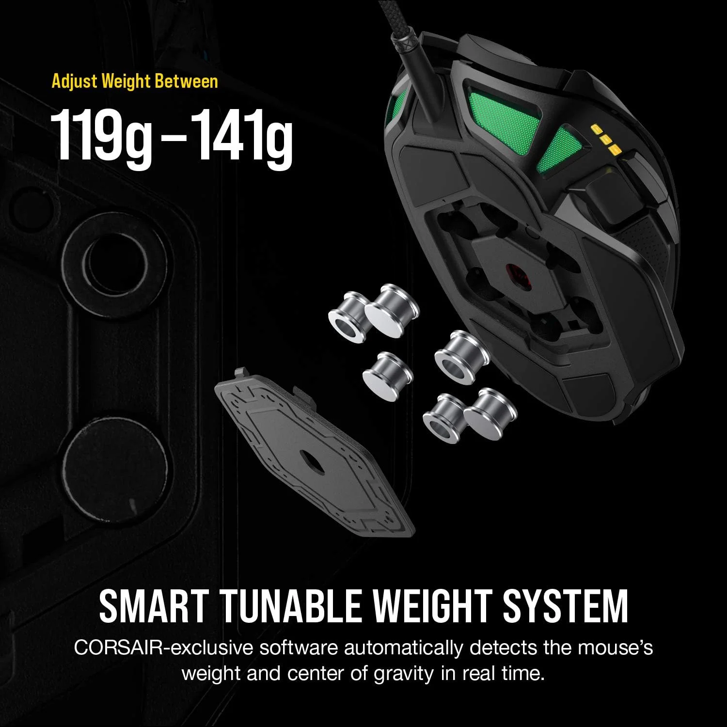 موس گیمینگ ارگونومیک و قابل تنظیم Corsair Nightsword RGB - عملکرد راحت FPS/MOBA با نور پس زمینه LED، 18000 DPI، مشکی موس گیمینگ ارگونومیک و قابل تنظیم Corsair Nightsword RGB - عملکرد راحت FPS/MOBA با نور پس زمینه LED، 18000 DPI، مشکی