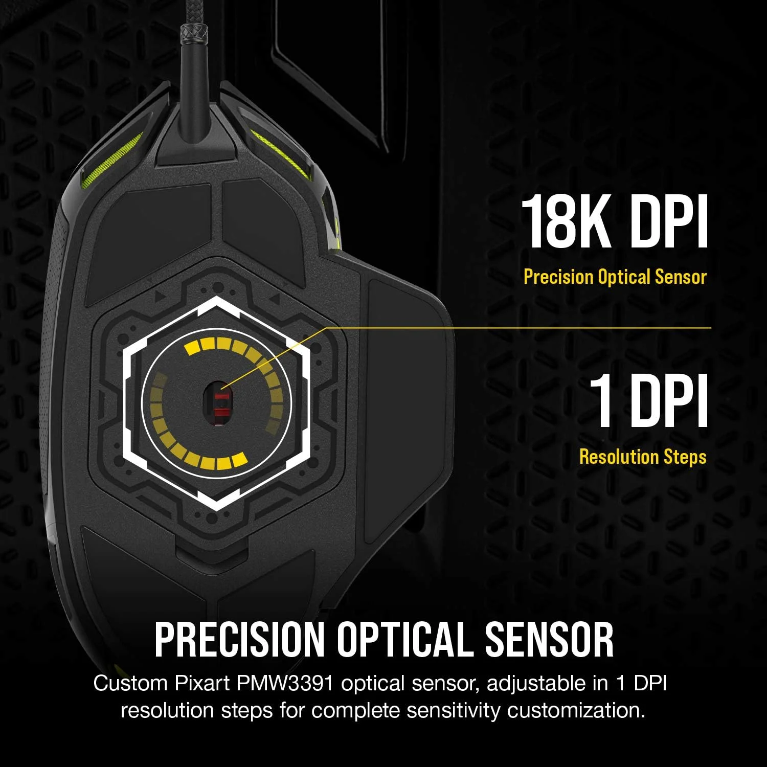موس گیمینگ ارگونومیک و قابل تنظیم Corsair Nightsword RGB - عملکرد راحت FPS/MOBA با نور پس زمینه LED، 18000 DPI، مشکی موس گیمینگ ارگونومیک و قابل تنظیم Corsair Nightsword RGB - عملکرد راحت FPS/MOBA با نور پس زمینه LED، 18000 DPI، مشکی