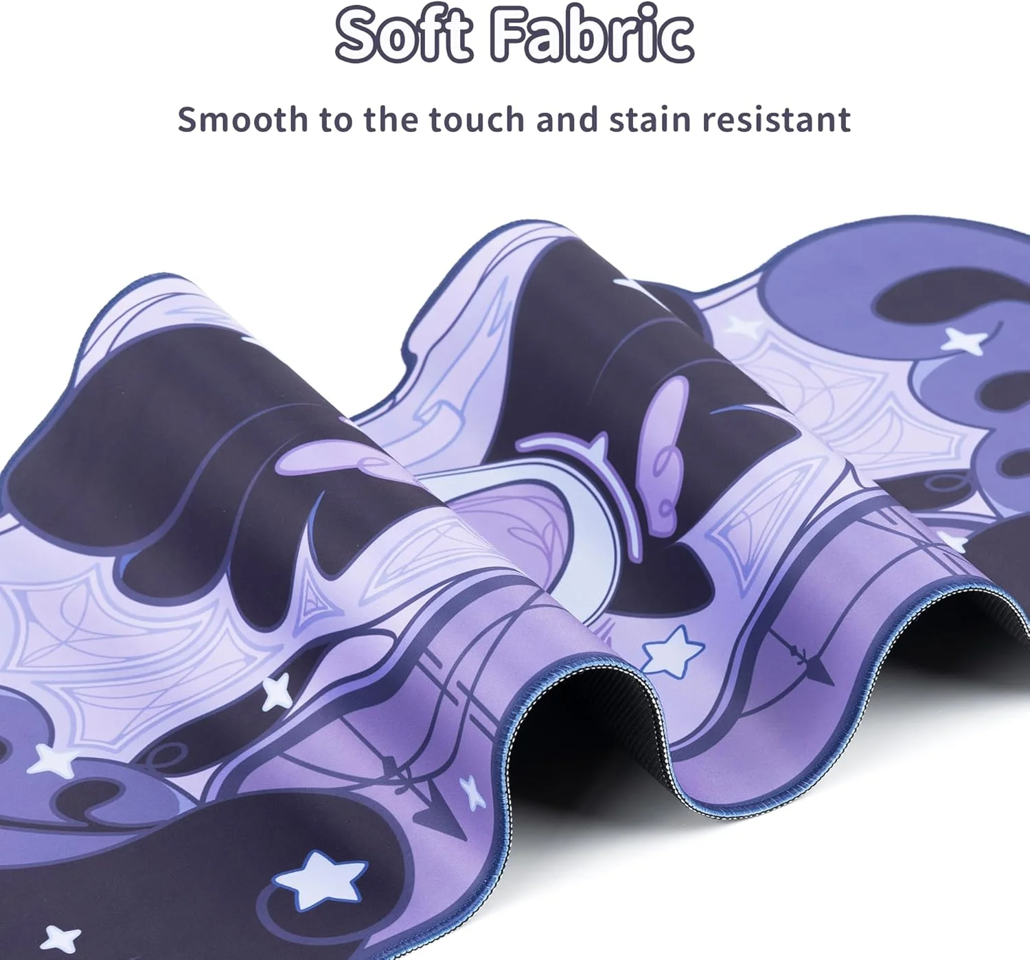 ست پد ماوس و استراحت مچ دست Kawaii GeekShare - پد رومیزی با پایه لاستیکی ضد لغزش و استراحت مچ دست فوم حافظه دار برای صفحه کلید و ماوس، مناسب برای بازی، یا کار در خانه - سری Star Wings (بنفش)