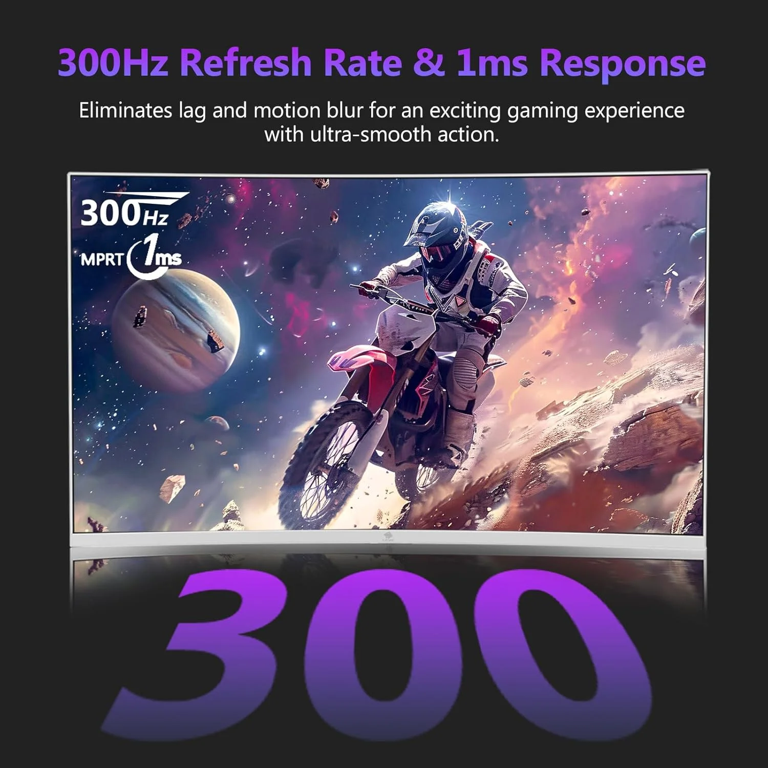 مانیتور گیمینگ خمیده 27 اینچی Z-EDGE - 16:9 Full HD 1920x1080، نرخ تازه سازی 300 هرتز، زمان پاسخگویی 1 میلی ثانیه، نمایشگر LED بدون حاشیه، AMD FreeSync Premium - پورت های DisplayPort و HDMI مدل UG27H سفید