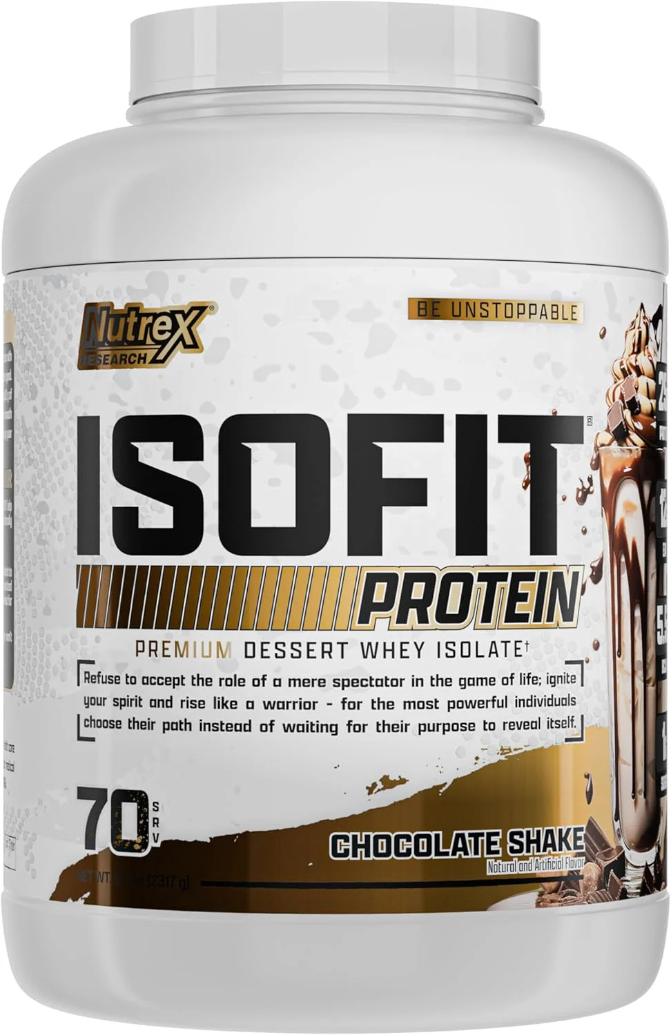 ناترکس ریسرچ IsoFit | پودر پروتئین وی ایزوله فوری 100% | ریکاوری عضلات، بدون لاکتوز، بدون گلوتن، 70 سروینگ | 2317 گرم شیک شکلاتی