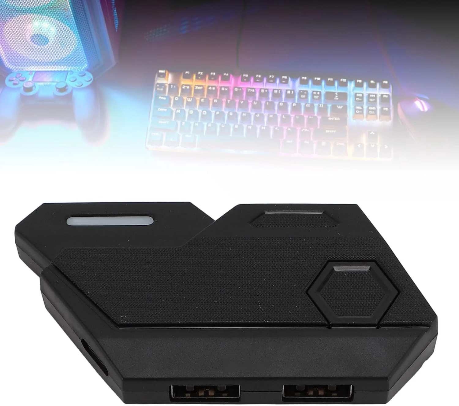 مبدل صفحه کلید و ماوس بازی Bewinner، آداپتور 4.0 برای سیستم ها، پلاگ اند پلی، بدون تاخیر، شارژ در حین بازی، اندازه جمع و جور، جنس ABS، رابط شارژ سریع