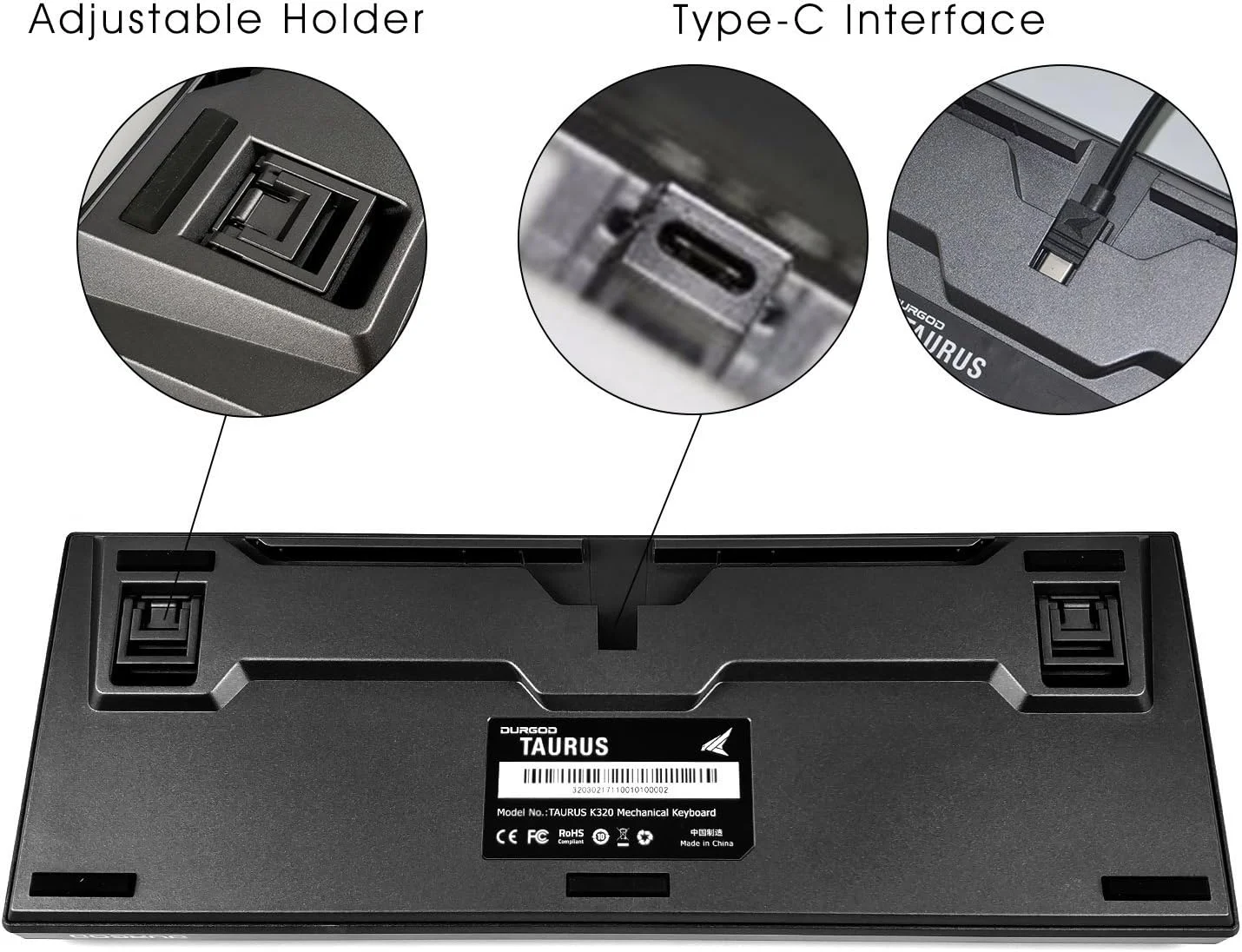 کیبورد گیمینگ مکانیکی Durgod Taurus K320 TKL - 87 کلید - PBT دابل شات - NKRO - USB Type C (Cherry Brown, Space Grey) کیبورد گیمینگ مکانیکی Durgod Taurus K320 TKL - 87 کلید - PBT دابل شات - NKRO - USB Type C (Cherry Brown, Space Grey)