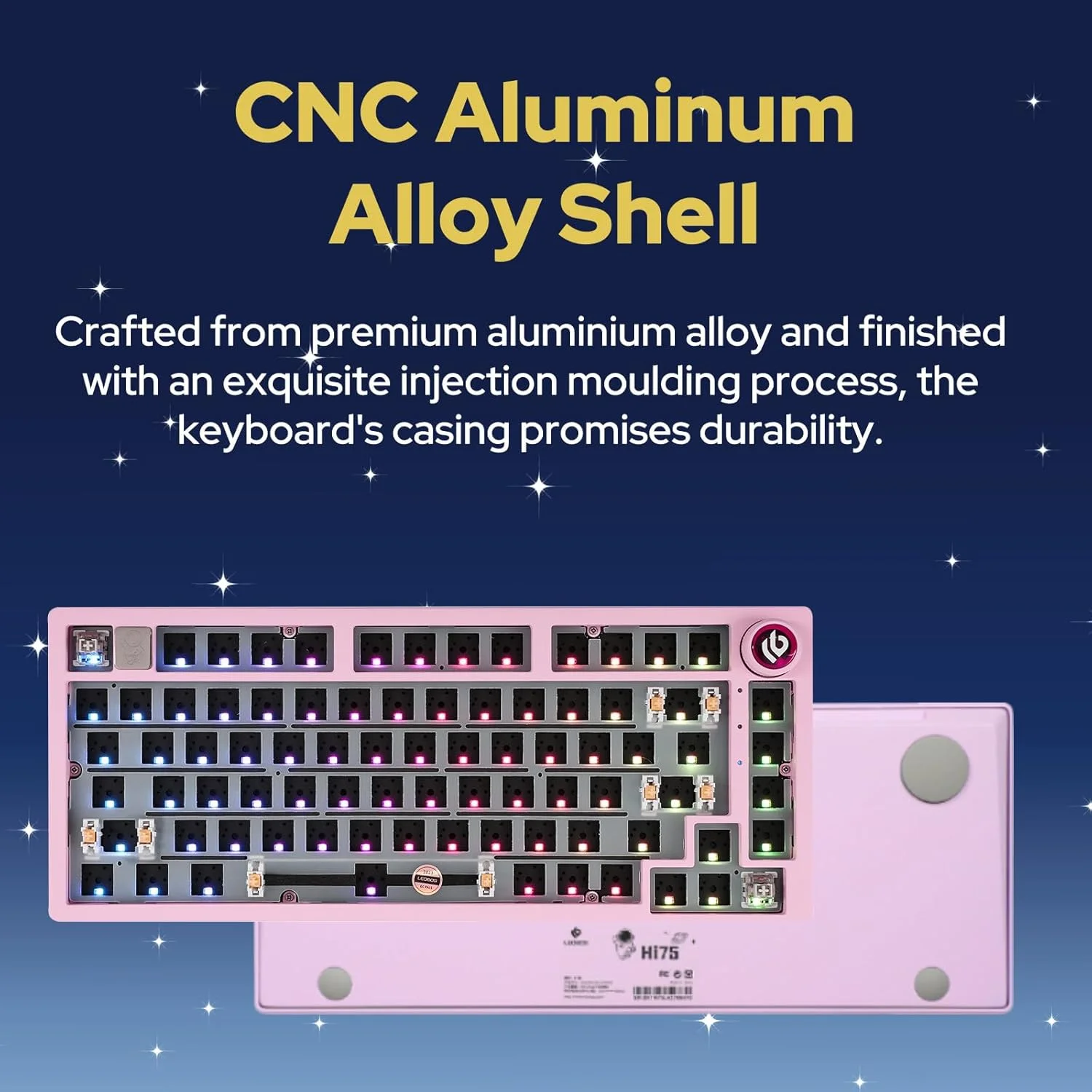 کیت کیبورد مکانیکی سیمی EPOMAKER x LEOBOG Hi75 با بدنه آلیاژ آلومینیوم، کیت گیمینگ قابل برنامه ریزی با نصب گسکت، قابلیت تعویض سریع سوئیچ، دارای دکمه تغییر حالت، NKRO برای ویندوز/مک (صورتی) کیت کیبورد مکانیکی سیمی EPOMAKER x LEOBOG Hi75 با بدنه آلیاژ آلومینیوم، کیت گیمینگ قابل برنامه ریزی با نصب گسکت، قابلیت تعویض سریع سوئیچ، دارای دکمه تغییر حالت، NKRO برای ویندوز/مک (صورتی)
