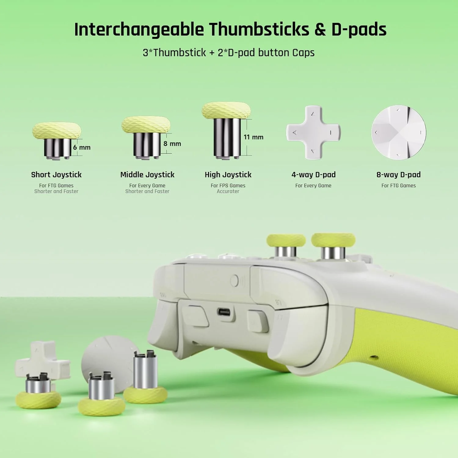 دسته بازی کامپیوتر Black Shark BIGBIG WON، دسته بی سیم Rainbow 2 SE Motion Aim، تریگر اثر هال، ADC 12 بیتی، 3 مجموعه جوی استیک، دسته D-pad 4 طرفه و 8 طرفه برای سوییچ/کامپیوتر/اندروید/iOS