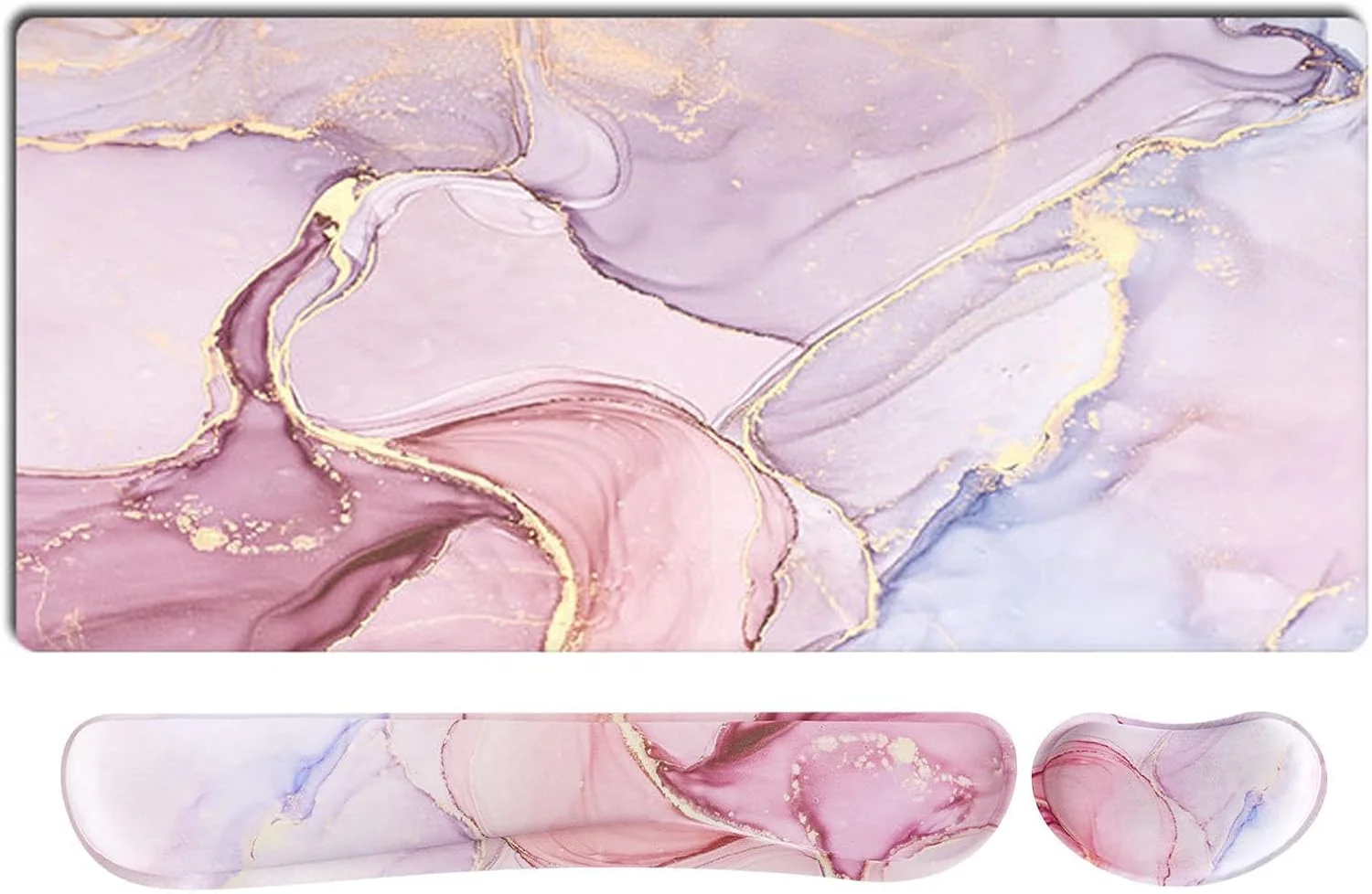 ست پد ماوس و کیبورد Lxeqiony، پد ماوس گیمینگ بزرگ + تکیه گاه مچ دست کیبورد، فوم حافظه دار، تسکین درد تایپ آسان، 3 تکه (35.4×15.7 اینچ) پد رومیزی ارگونومیک XXL فوق العاده ضخیم - سنگ مرمر اکلیلی ست پد ماوس و کیبورد Lxeqiony، پد ماوس گیمینگ بزرگ + تکیه گاه مچ دست کیبورد، فوم حافظه دار، تسکین درد تایپ آسان، 3 تکه (35.4×15.7 اینچ) پد رومیزی ارگونومیک XXL فوق العاده ضخیم - سنگ مرمر اکلیلی