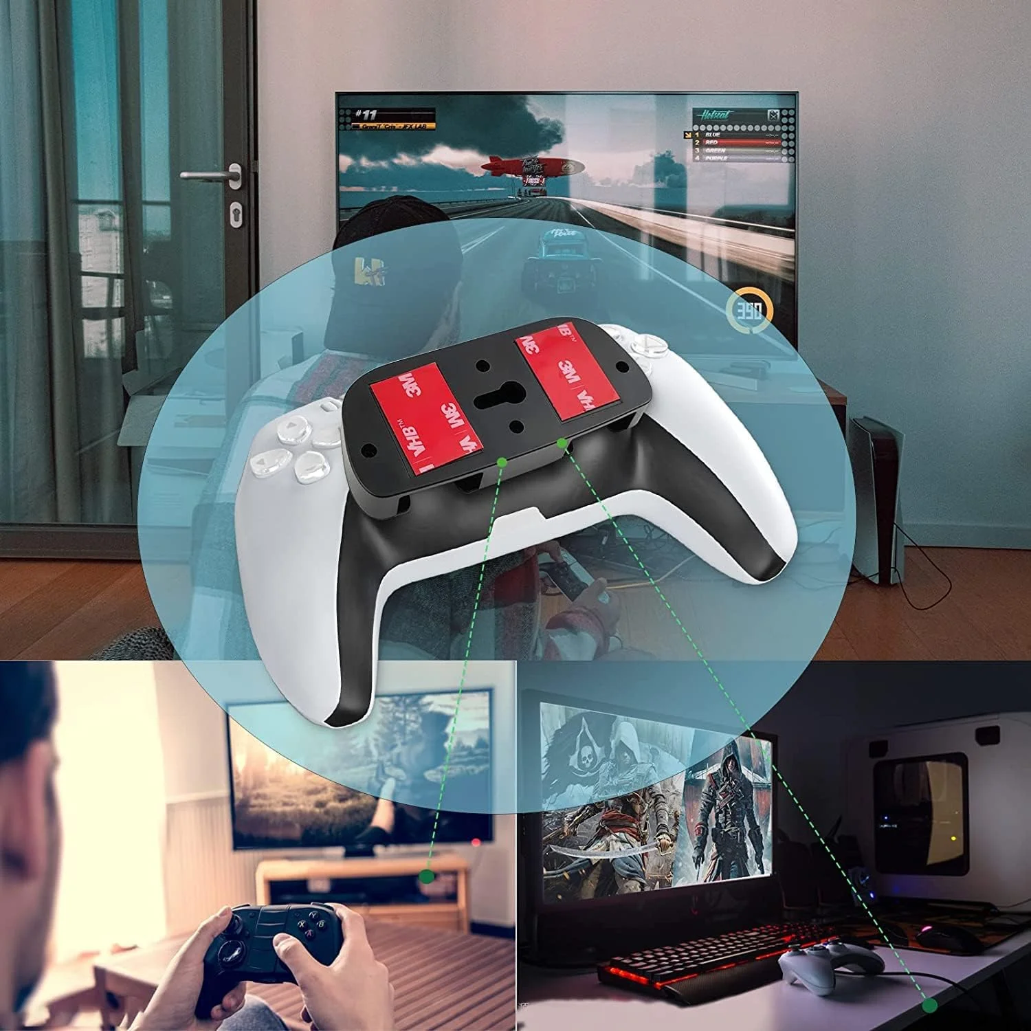 نگهدارنده دسته بازی زیر میز AMERTEER | بسته 2 عددی هولدر گیم پد برای PS5، PS4، Xbox، Switch | استند لوازم جانبی بازی چسبی برای میز یا قفسه | قلاب سازمان دهنده دسته بازی (مشکی) نگهدارنده دسته بازی زیر میز AMERTEER | بسته 2 عددی هولدر گیم پد برای PS5، PS4، Xbox، Switch | استند لوازم جانبی بازی چسبی برای میز یا قفسه | قلاب سازمان دهنده دسته بازی (مشکی)