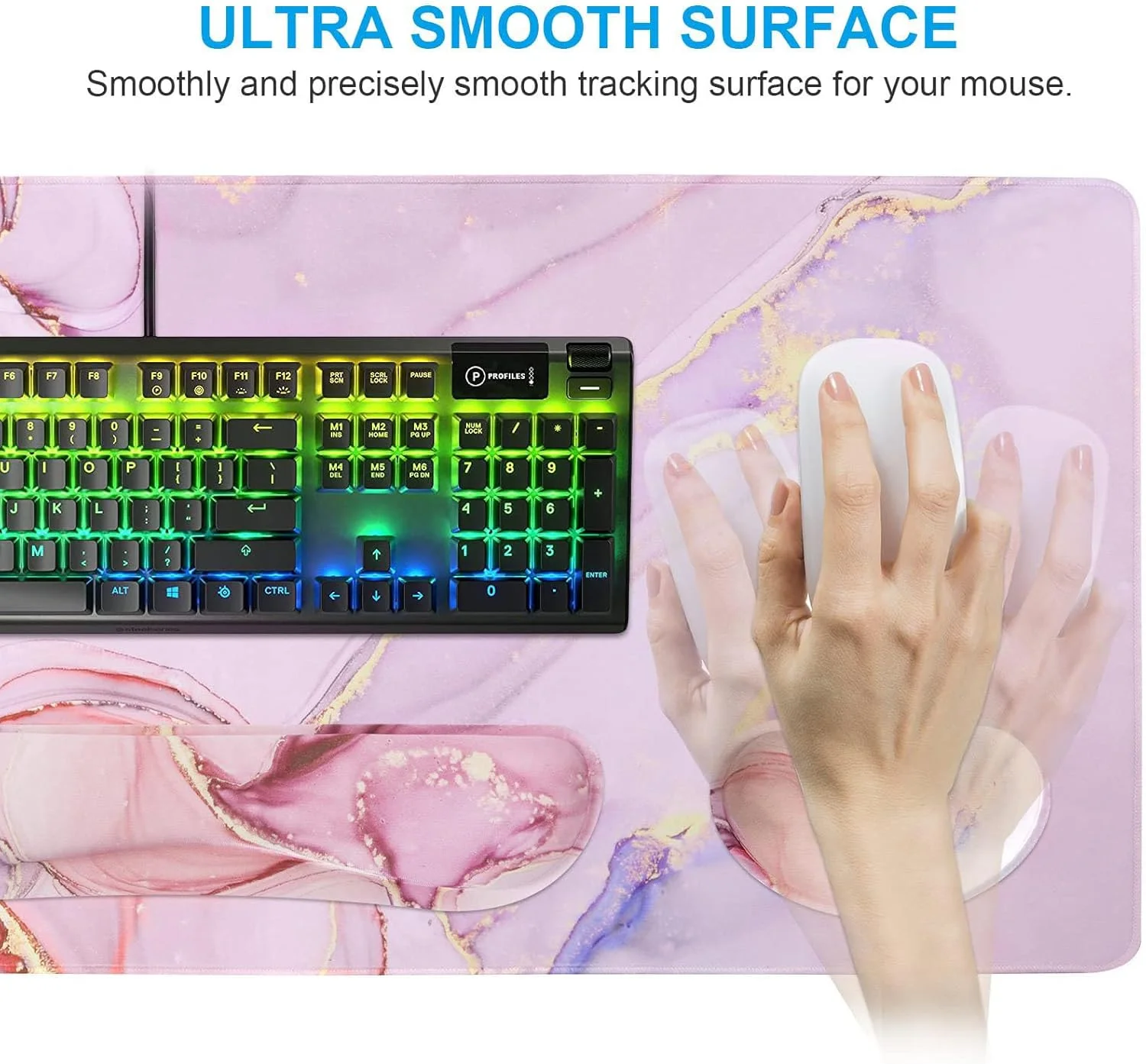 ست پد ماوس و کیبورد Lxeqiony، پد ماوس گیمینگ بزرگ + تکیه گاه مچ دست کیبورد، فوم حافظه دار، تسکین درد تایپ آسان، 3 تکه (35.4×15.7 اینچ) پد رومیزی ارگونومیک XXL فوق العاده ضخیم - سنگ مرمر اکلیلی ست پد ماوس و کیبورد Lxeqiony، پد ماوس گیمینگ بزرگ + تکیه گاه مچ دست کیبورد، فوم حافظه دار، تسکین درد تایپ آسان، 3 تکه (35.4×15.7 اینچ) پد رومیزی ارگونومیک XXL فوق العاده ضخیم - سنگ مرمر اکلیلی