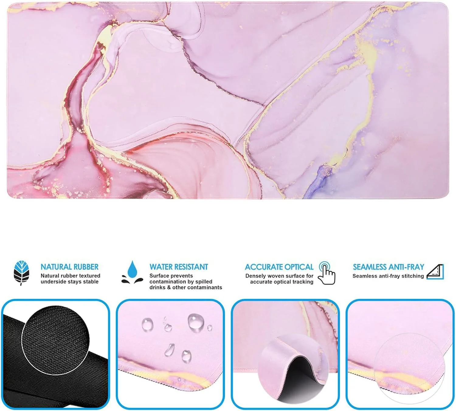 ست پد ماوس و کیبورد Lxeqiony، پد ماوس گیمینگ بزرگ + تکیه گاه مچ دست کیبورد، فوم حافظه دار، تسکین درد تایپ آسان، 3 تکه (35.4×15.7 اینچ) پد رومیزی ارگونومیک XXL فوق العاده ضخیم - سنگ مرمر اکلیلی ست پد ماوس و کیبورد Lxeqiony، پد ماوس گیمینگ بزرگ + تکیه گاه مچ دست کیبورد، فوم حافظه دار، تسکین درد تایپ آسان، 3 تکه (35.4×15.7 اینچ) پد رومیزی ارگونومیک XXL فوق العاده ضخیم - سنگ مرمر اکلیلی