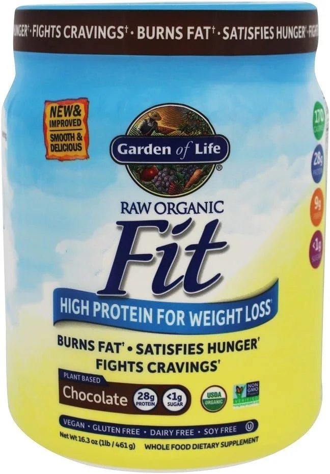 پودر پروتئین RAW Fit Garden of Life برای کاهش وزن، شکلاتی، 461 گرم، مکمل پروتئینی