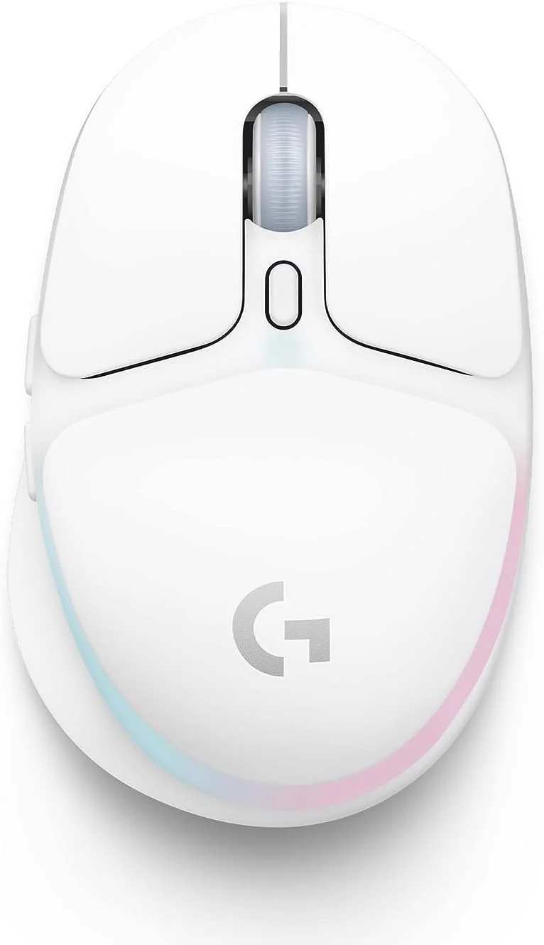 ماوس گیمینگ بی‌سیم Logitech G G705، نورپردازی RGB LIGHTSYNC قابل تنظیم، بی‌سیم LIGHTSPEED، اتصال بلوتوث، سبک وزن، PC/Mac/Laptop - مه سفید