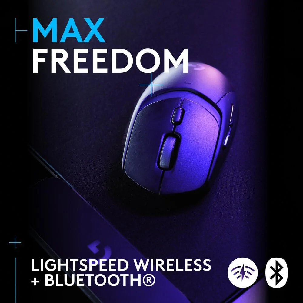 ماوس گیمینگ بی‌سیم Logitech G309 LIGHTSPEED، سبک وزن، سوئیچ‌های هیبریدی LIGHTFORCE، حسگر HERO 25K، عمر باتری 300+ ساعته با باتری AA، 6 دکمه قابل برنامه‌ریزی، PC و Mac - مشکی