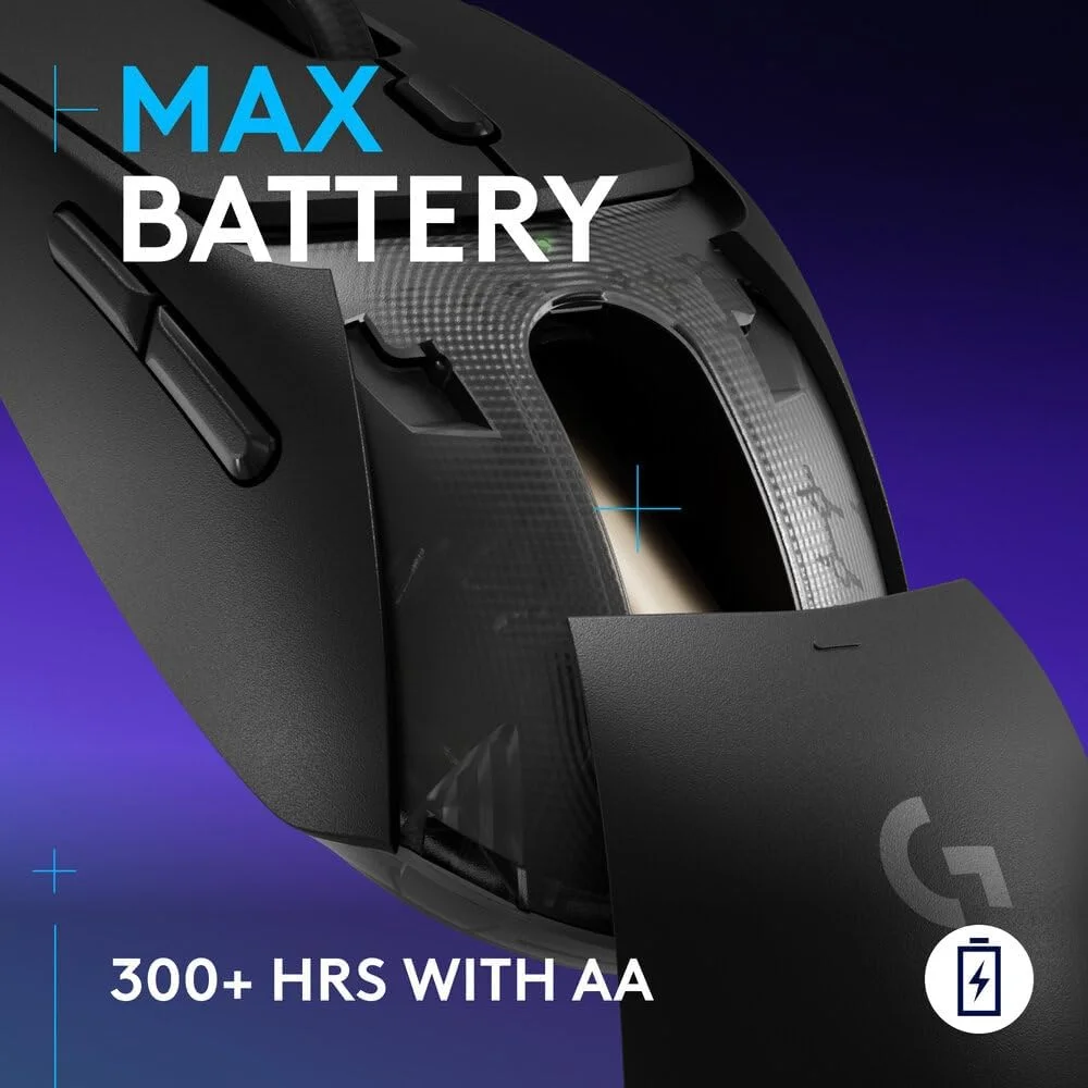 ماوس گیمینگ بی‌سیم Logitech G309 LIGHTSPEED، سبک وزن، سوئیچ‌های هیبریدی LIGHTFORCE، حسگر HERO 25K، عمر باتری 300+ ساعته با باتری AA، 6 دکمه قابل برنامه‌ریزی، PC و Mac - مشکی