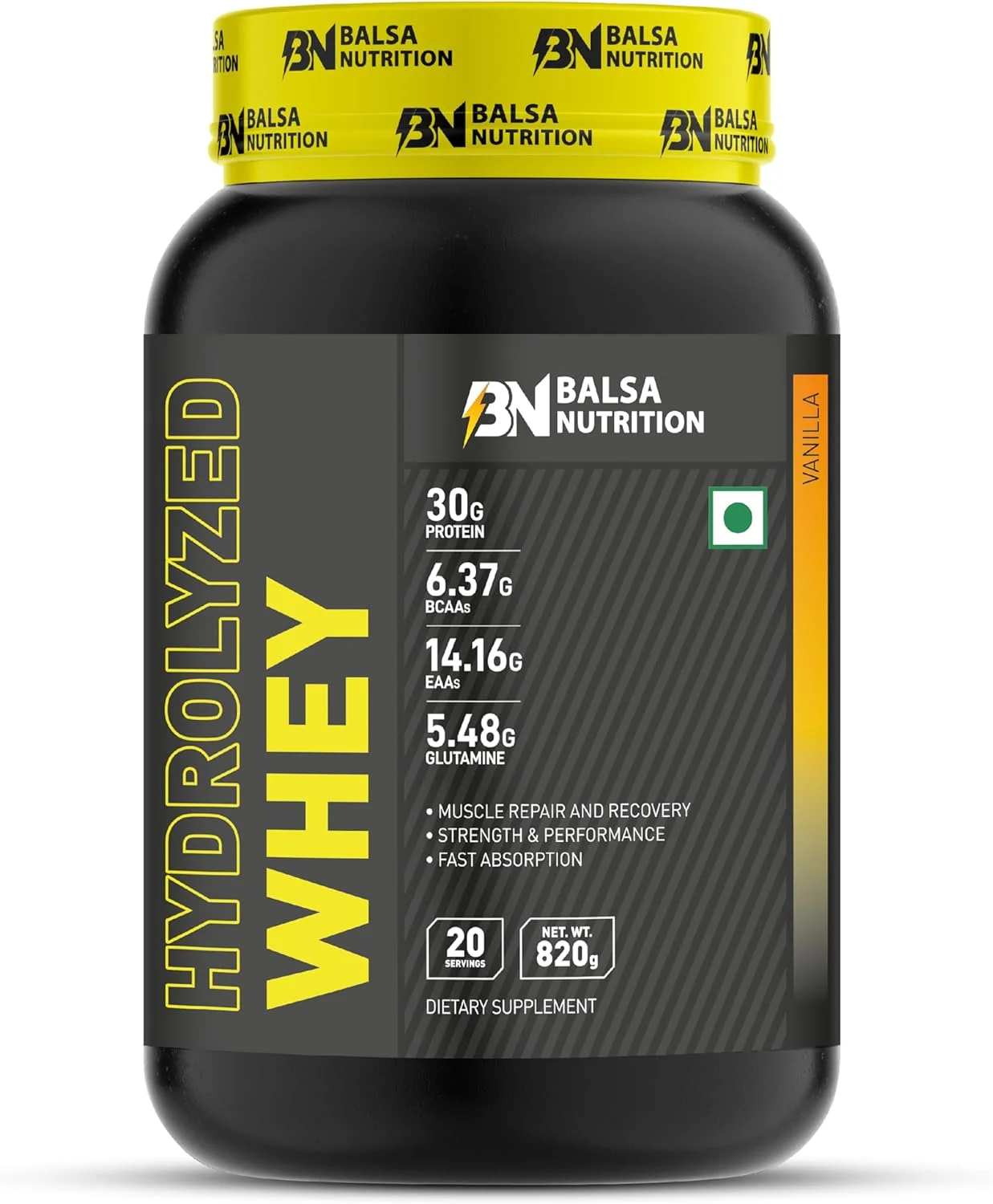 پودر پروتئین وی هیدرولیز شده بالسا نوتریشن - 820 گرم، 33 گرم در هر وعده (طعم وانیل) | برای رشد عضلات، تمرین و ریکاوری عملکرد، مدیریت وزن، آنتی اکسیدان قوی | غیر GMO پودر پروتئین وی هیدرولیز شده بالسا نوتریشن - 820 گرم، 33 گرم در هر وعده (طعم وانیل) | برای رشد عضلات، تمرین و ریکاوری عملکرد، مدیریت وزن، آنتی اکسیدان قوی | غیر GMO