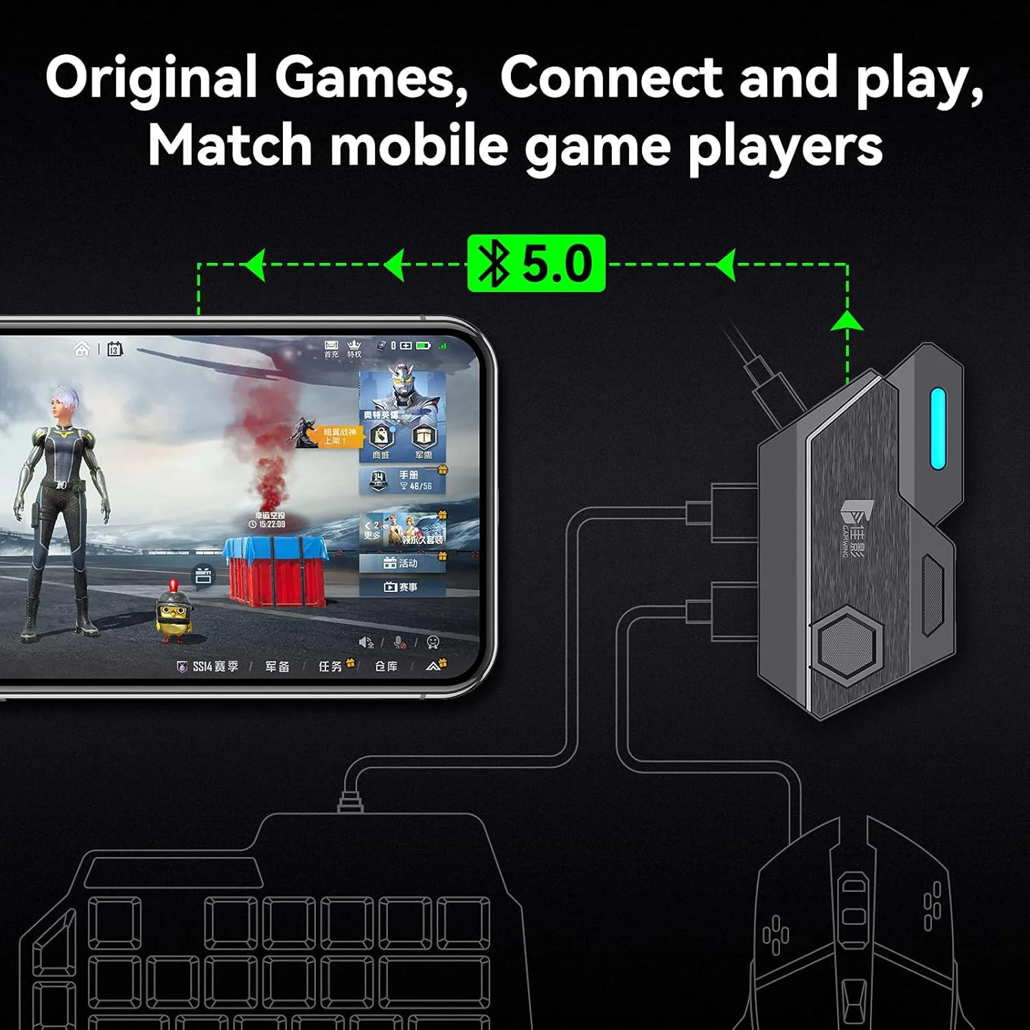 مبدل موس و کیبورد گیمینگ JUMEIYP Mix Elite پابجی، مخصوص سیستم عامل اندروید و IOS، بسته ترکیبی موس و کیبورد برای بازی های موبایل FPS مبدل موس و کیبورد گیمینگ JUMEIYP Mix Elite پابجی، مخصوص سیستم عامل اندروید و IOS، بسته ترکیبی موس و کیبورد برای بازی های موبایل FPS