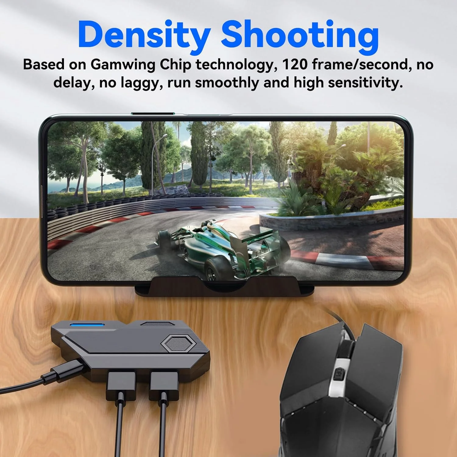 پک ترکیبی 4 در 1 بازی موبایل Yitre، مشکی، USB-C، مبدل ماوس کیبورد، کیبورد K13، ماوس G4، پایه تلفن برای بازی های اندروید و FPS، پلاگ اند پلی