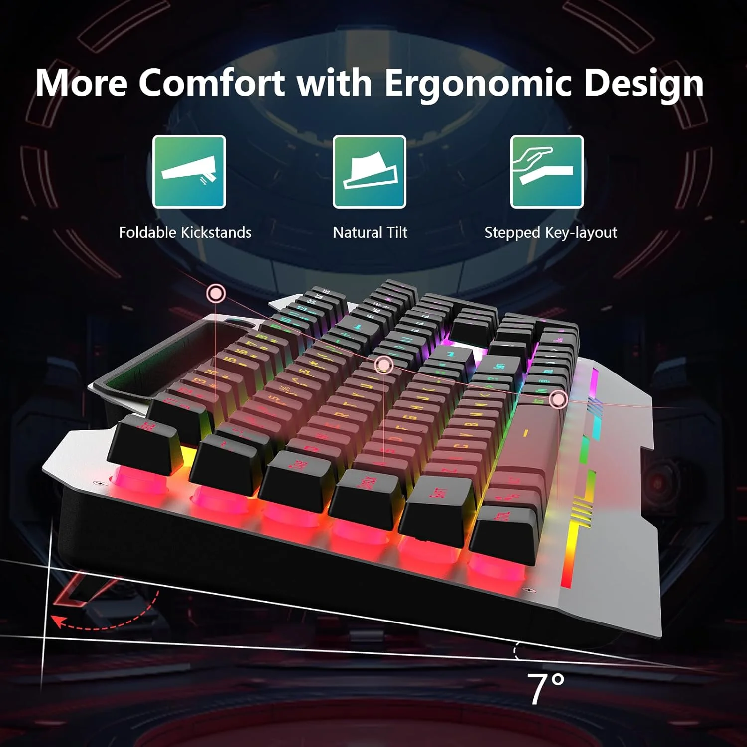 کیبورد AULA مدل T102، کیبورد و ماوس گیمینگ 104 کلیدی با نور پس زمینه RGB، صفحه فلزی ضد آب با نورپردازی، کیبوردهای سیمی USB برای بازی کامپیوتر مناسب برای Win XP/7/8/10 کیبورد AULA مدل T102، کیبورد و ماوس گیمینگ 104 کلیدی با نور پس زمینه RGB، صفحه فلزی ضد آب با نورپردازی، کیبوردهای سیمی USB برای بازی کامپیوتر مناسب برای Win XP/7/8/10