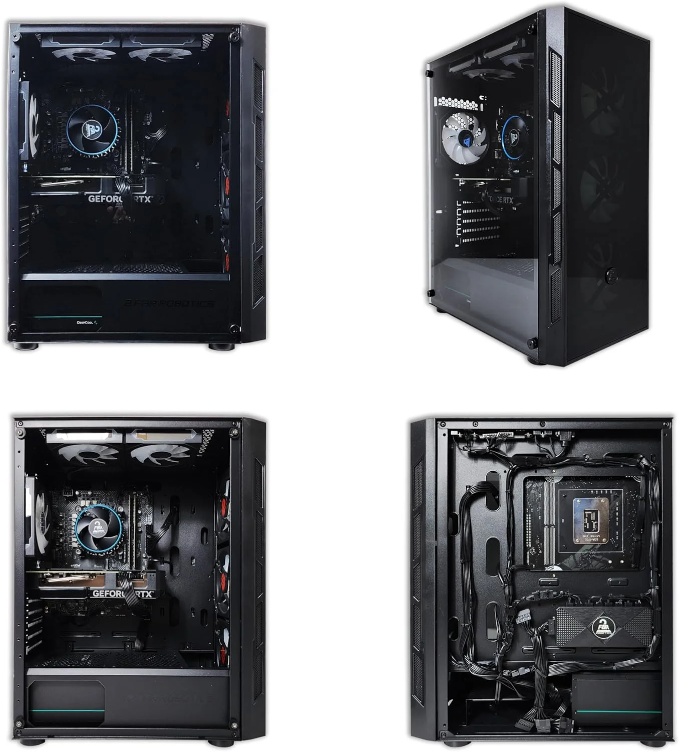 ست کامل کامپیوتر گیمینگ 2 FAR ROBOTICS i5-12400F، RTX 5060Ti با WIFI و RGB - مانیتور گیمینگ 24 اینچ 165 هرتز، کیبورد، ماوس، هدفون، ماوس پد، 16 گیگابایت DDR4، 1 ترابایت SSD، ویندوز 11 پرو، 1 سال گارانتی