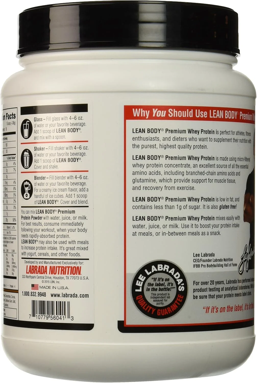 پروتئین وی ممتاز لابرادا نوتریشن Lean Body با طعم شکلات، 1.5 پوند پروتئین وی ممتاز لابرادا نوتریشن Lean Body با طعم شکلات، 1.5 پوند