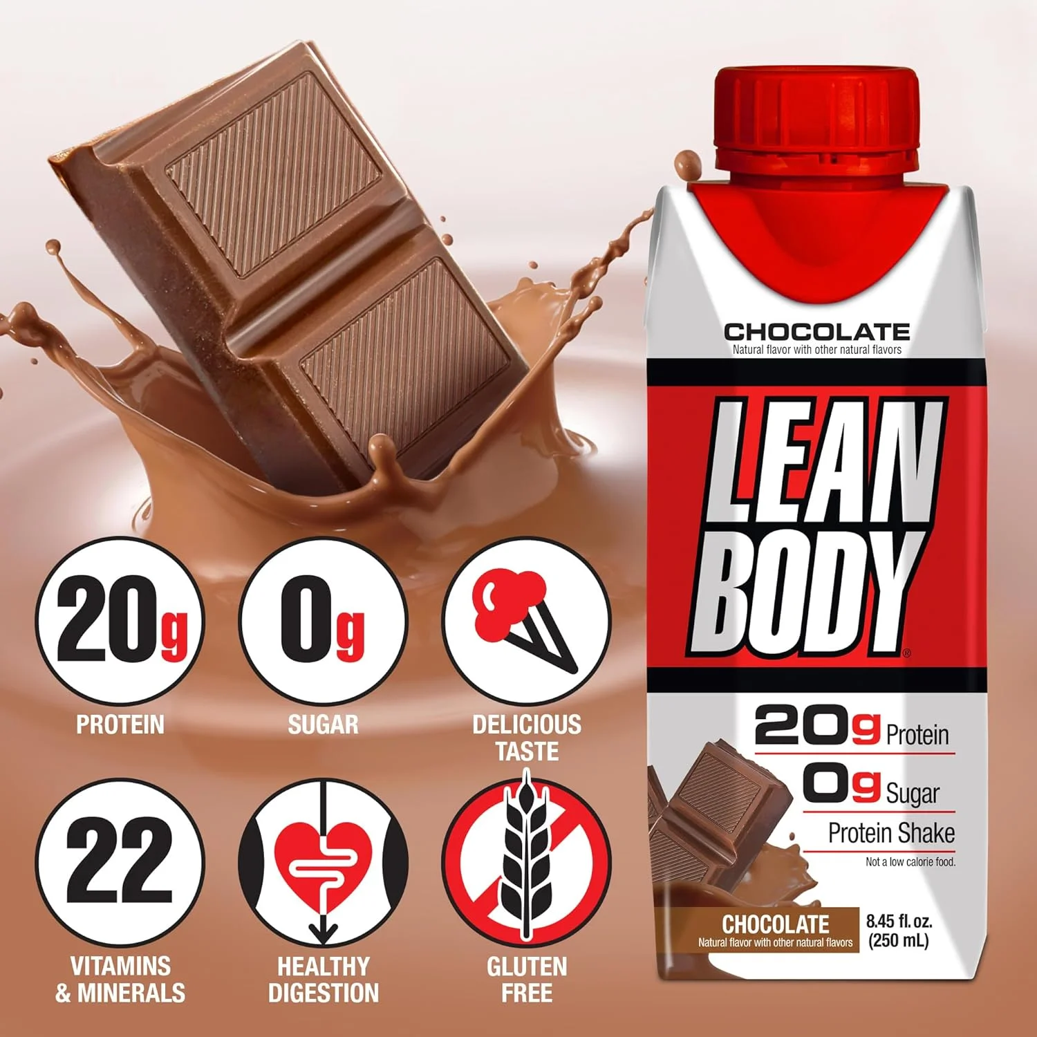 لابرادا نوتریشن - شیک پروتئین وی Lean Body RTD، شیک جایگزین غذای راحت و قابل حمل برای مردان و زنان، 20 گرم پروتئین - بدون قند، لاکتوز و گلوتن، شکلاتی (بسته 16 عددی) لابرادا نوتریشن - شیک پروتئین وی Lean Body RTD، شیک جایگزین غذای راحت و قابل حمل برای مردان و زنان، 20 گرم پروتئین - بدون قند، لاکتوز و گلوتن، شکلاتی (بسته 16 عددی)