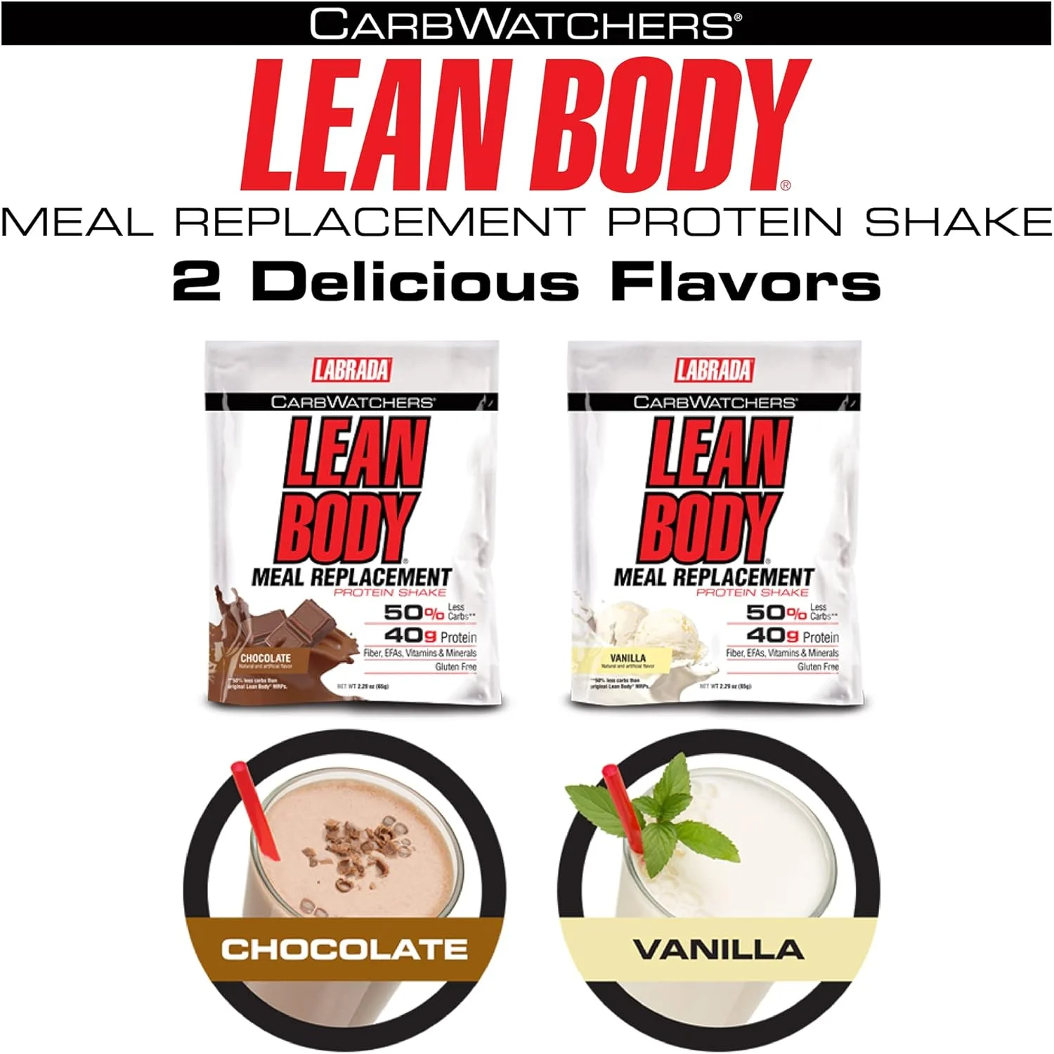 لابرادا نوتریشن Lean Body Carb Watchers (40 گرم پروتئین Lean Pro، 8 گرم فیبر، 8 گرم چربی های ضروری، 21 ویتامین و مواد معدنی، بدون گلوتن، بدون رنگ های مصنوعی، بدون مواد نگهدارنده) - 42 بسته 2.29oz (شکلاتی) لابرادا نوتریشن Lean Body Carb Watchers (40 گرم پروتئین Lean Pro، 8 گرم فیبر، 8 گرم چربی های ضروری، 21 ویتامین و مواد معدنی، بدون گلوتن، بدون رنگ های مصنوعی، بدون مواد نگهدارنده) - 42 بسته 2.29oz (شکلاتی)