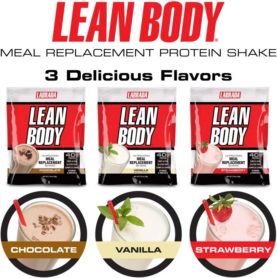 لابرادا نوتریشن Lean Body HI- Protein Meal Replacement Shake (شکلاتی، بسته 20 عددی، 79 گرم در هر عدد) 40 گرم پروتئین، فیبر و EFAs، بسته های آسان برای استفاده، بدون گلوتن و 22 ویتامین و مواد معدنی لابرادا نوتریشن Lean Body HI- Protein Meal Replacement Shake (شکلاتی، بسته 20 عددی، 79 گرم در هر عدد) 40 گرم پروتئین، فیبر و EFAs، بسته های آسان برای استفاده، بدون گلوتن و 22 ویتامین و مواد معدنی