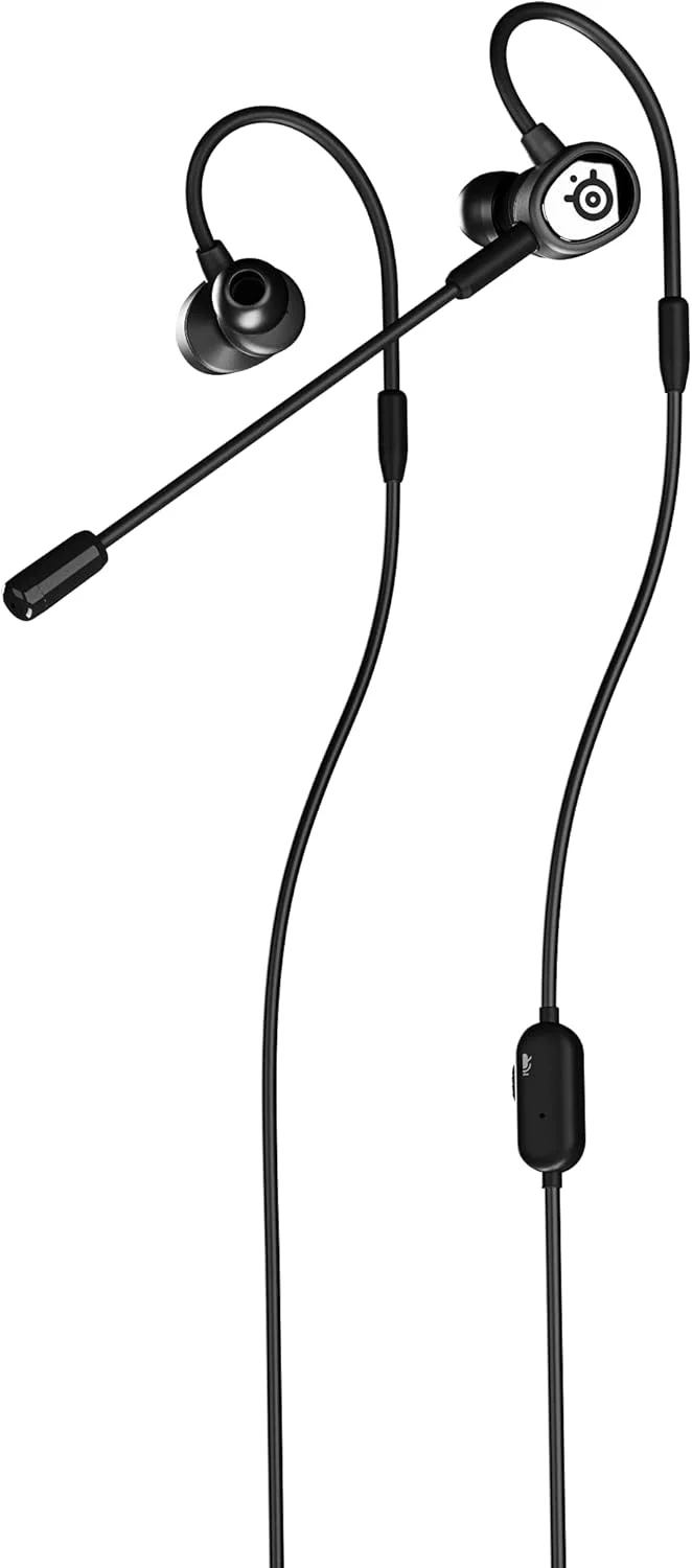 هدست گیمینگ موبایل داخل گوشی SteelSeries Tusq - میکروفون دوگانه با میکروفون بوم جداشدنی - گوشی های ارگونومیک با طراحی آویز - برای موبایل، مشکی
