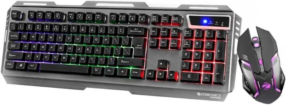 Zebronics (بازسازی شده) ست کیبورد و ماوس گیمینگ Zeb-Transformer (USB، کابل بافته شده)