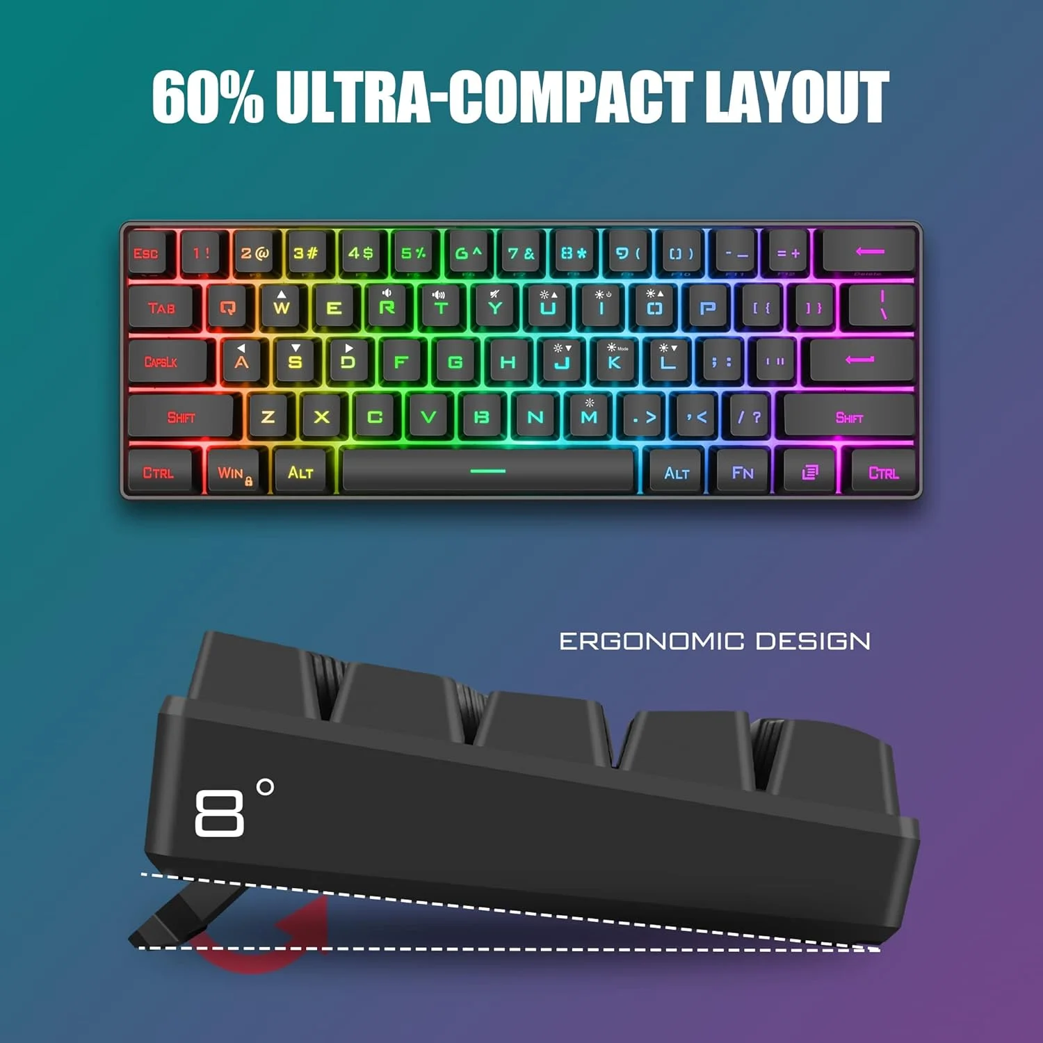 ست کیبورد و ماوس گیمینگ RedThunder با 60% اندازه، کیبورد مینی فوق فشرده 61 کلیدی با نور پس زمینه RGB، ماوس اپتیکال لانه زنبوری سبک وزن 7200 DPI، ست گیمینگ سیمی برای PC MAC PS5 Xbox گیمر (مشکی) ست کیبورد و ماوس گیمینگ RedThunder با 60% اندازه، کیبورد مینی فوق فشرده 61 کلیدی با نور پس زمینه RGB، ماوس اپتیکال لانه زنبوری سبک وزن 7200 DPI، ست گیمینگ سیمی برای PC MAC PS5 Xbox گیمر (مشکی)