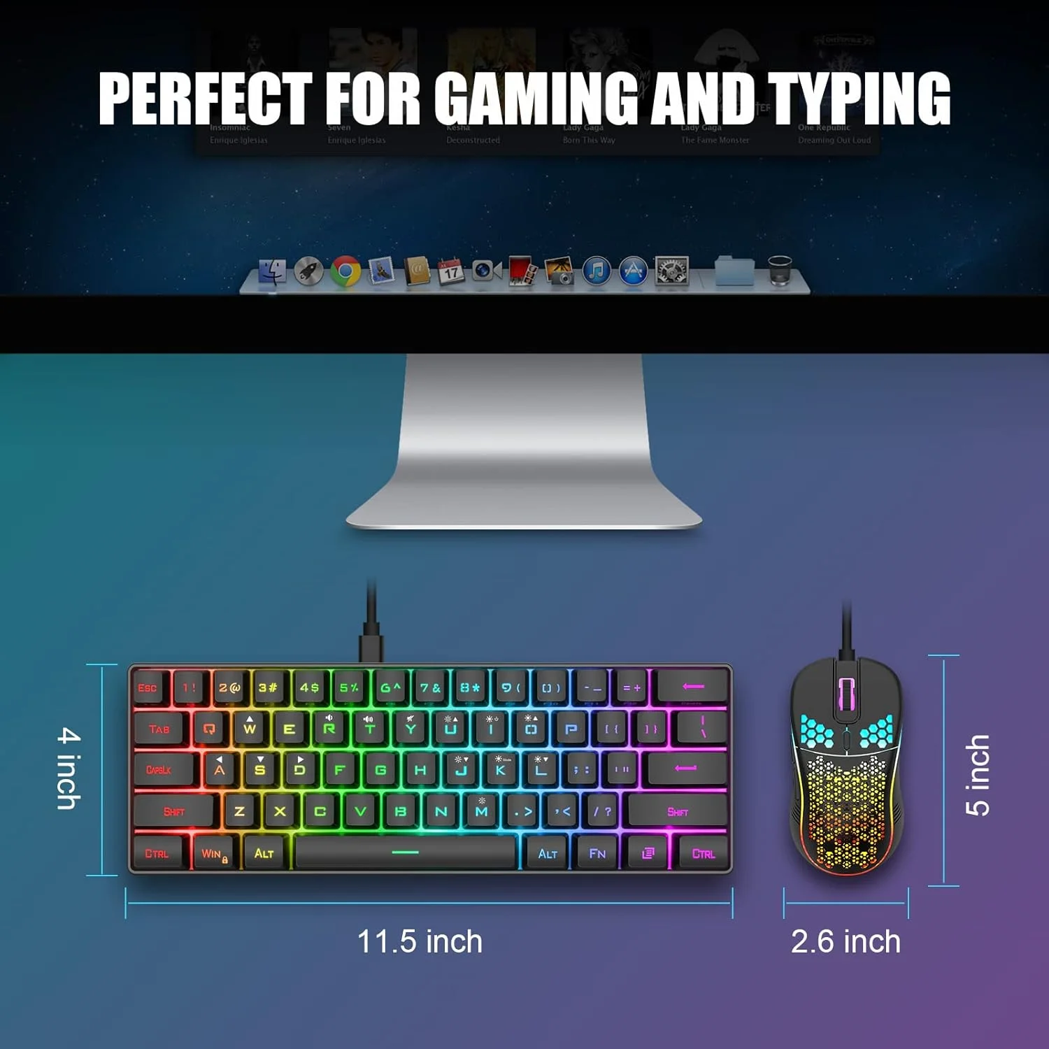 ست کیبورد و ماوس گیمینگ RedThunder با 60% اندازه، کیبورد مینی فوق فشرده 61 کلیدی با نور پس زمینه RGB، ماوس اپتیکال لانه زنبوری سبک وزن 7200 DPI، ست گیمینگ سیمی برای PC MAC PS5 Xbox گیمر (مشکی) ست کیبورد و ماوس گیمینگ RedThunder با 60% اندازه، کیبورد مینی فوق فشرده 61 کلیدی با نور پس زمینه RGB، ماوس اپتیکال لانه زنبوری سبک وزن 7200 DPI، ست گیمینگ سیمی برای PC MAC PS5 Xbox گیمر (مشکی)