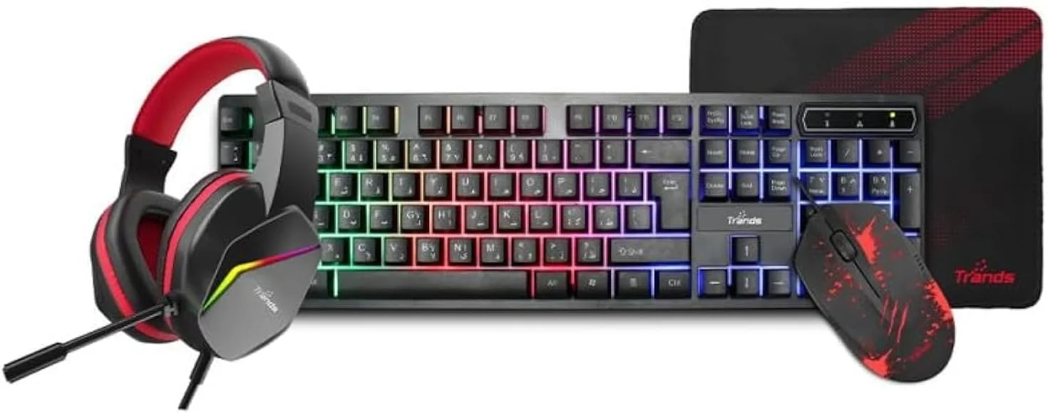 ست گیمینگ 4 در 1 RGB ترندز TR-GC100، مشکی