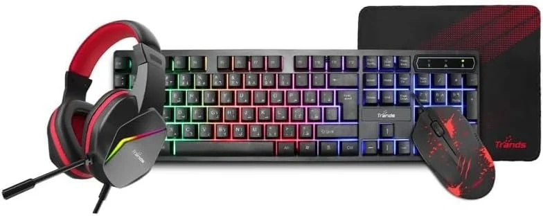 ست گیمینگ 4 در 1 RGB ترندز TR-GC100، مشکی