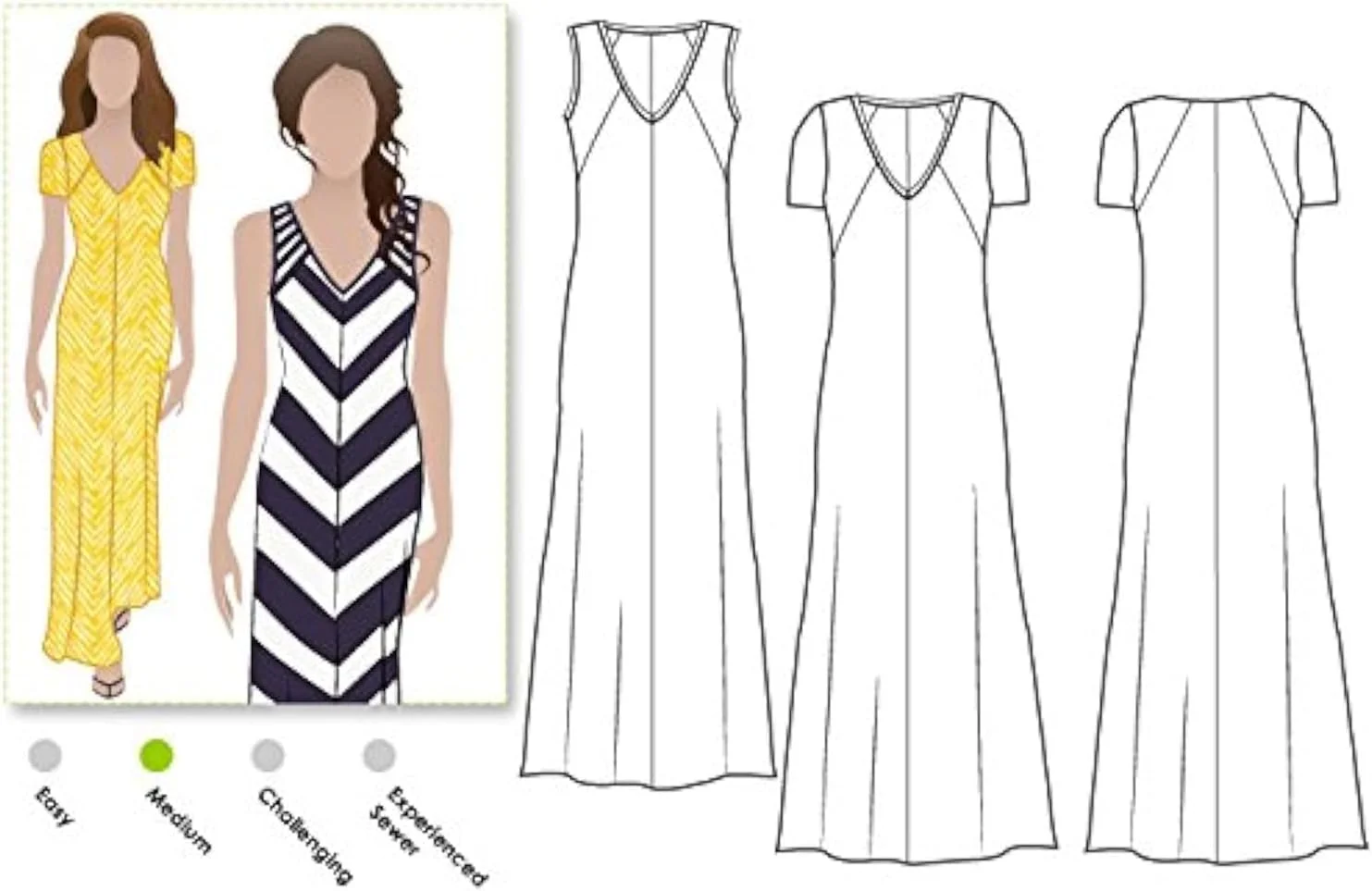 الگوی خیاطی استایل آرک - لباس بافتنی یاسینتا (سایزهای 04-16) - برای سایر موارد کلیک کنید